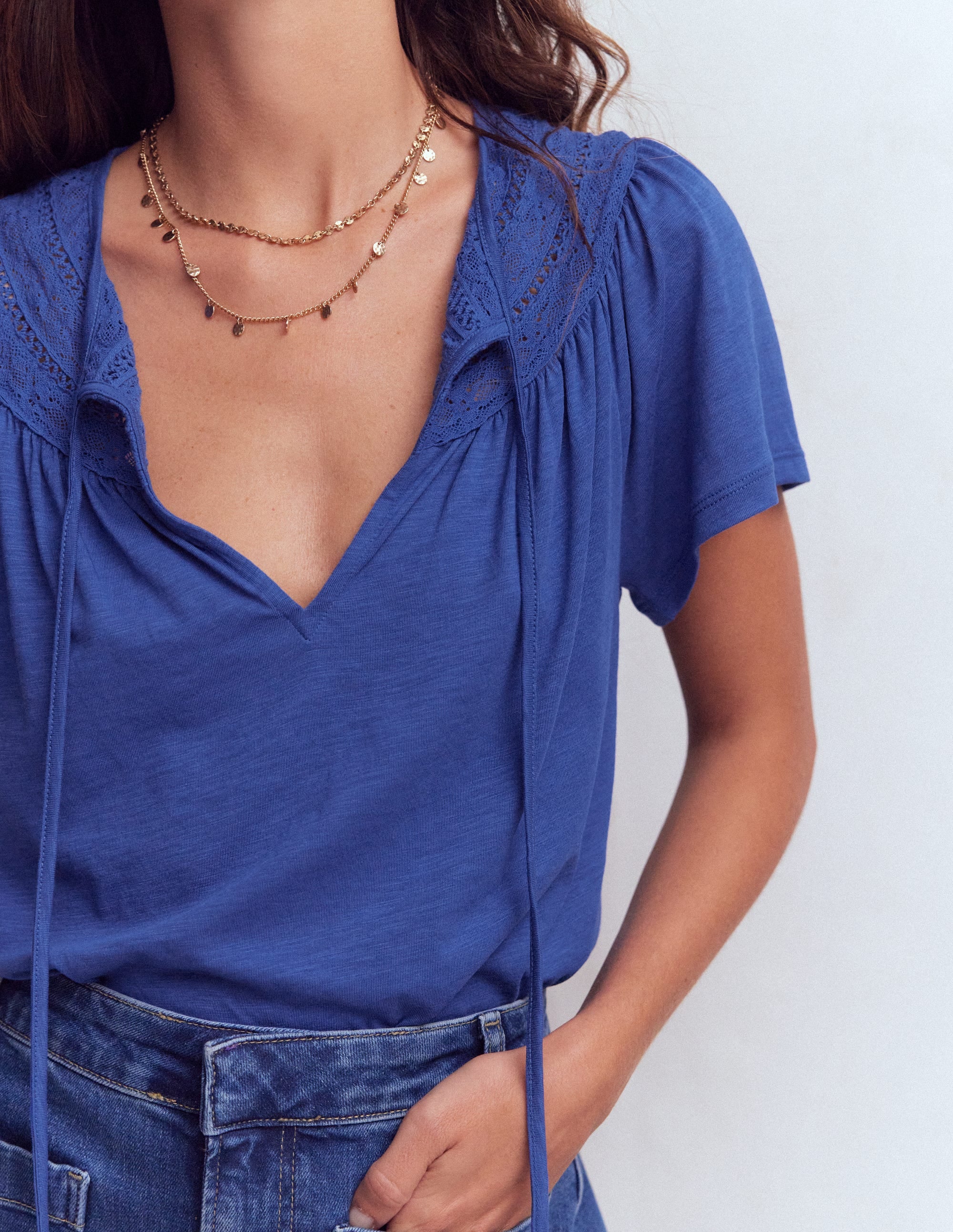 Edi T-Shirt mit Besatz-Beaucoup Blue - Image 5