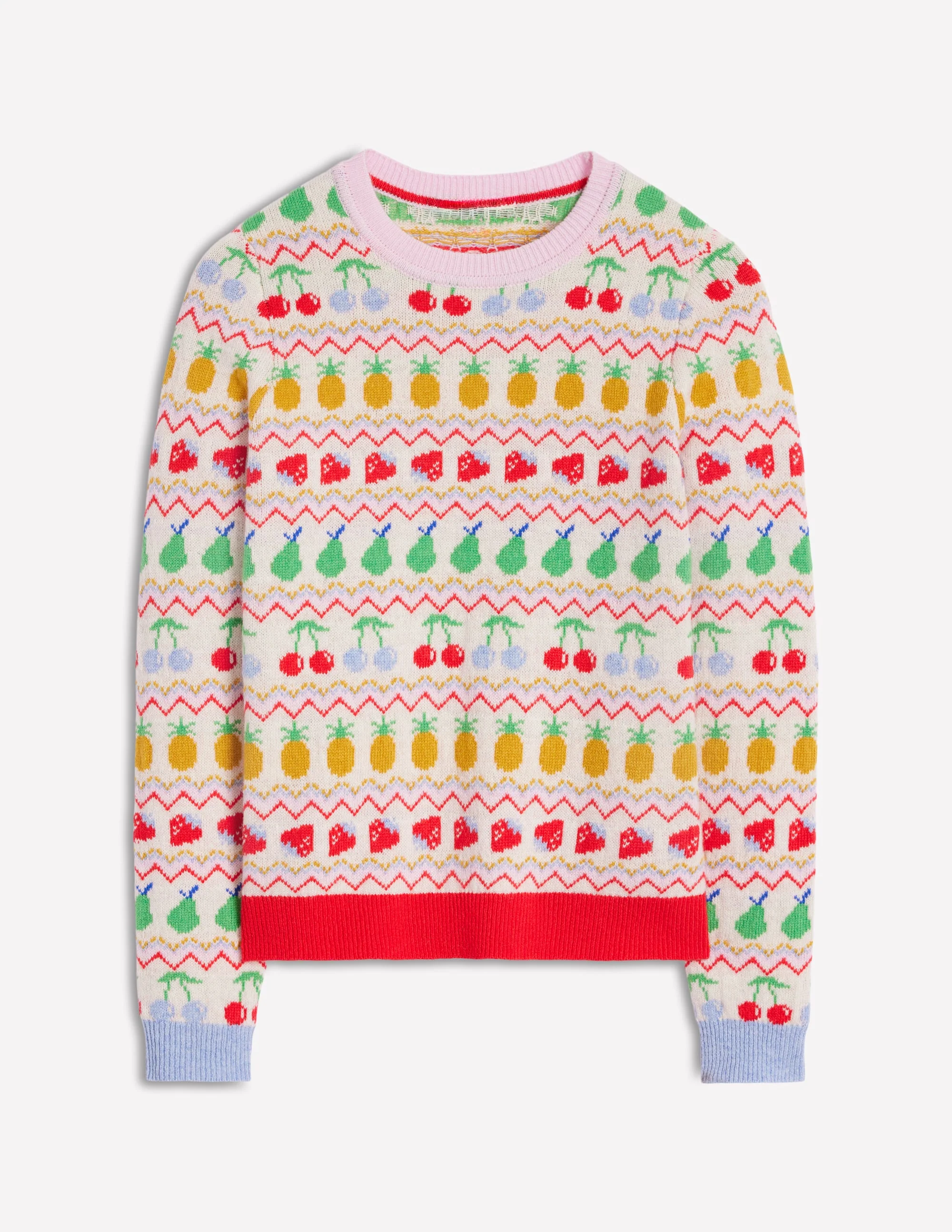 Edie Fair-Isle-Pullover-Beige Meliert, Obst - Image 8