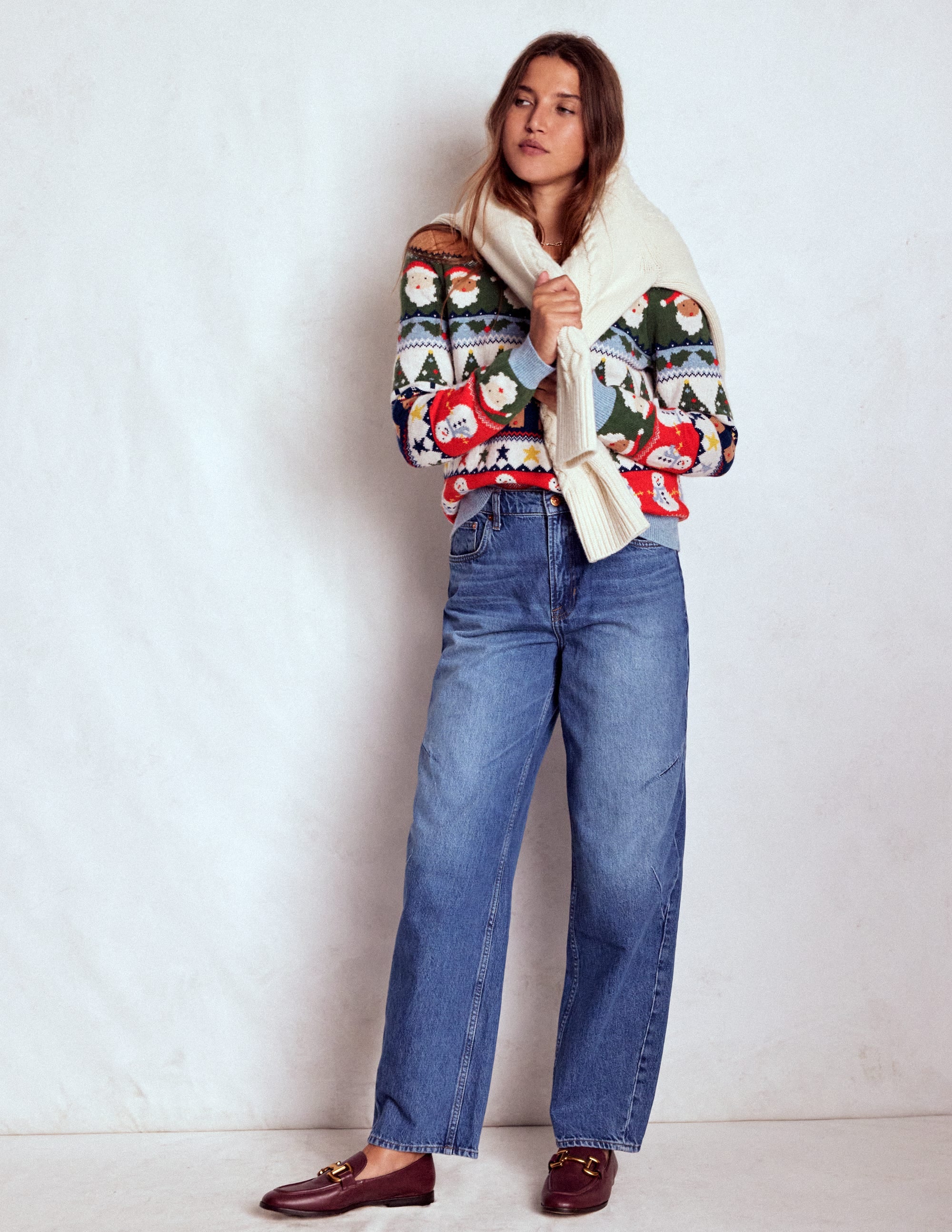 Edie Fair-Isle-Pullover-Bunt Weihnachtliches Fair-Isle-Muster - Image 4