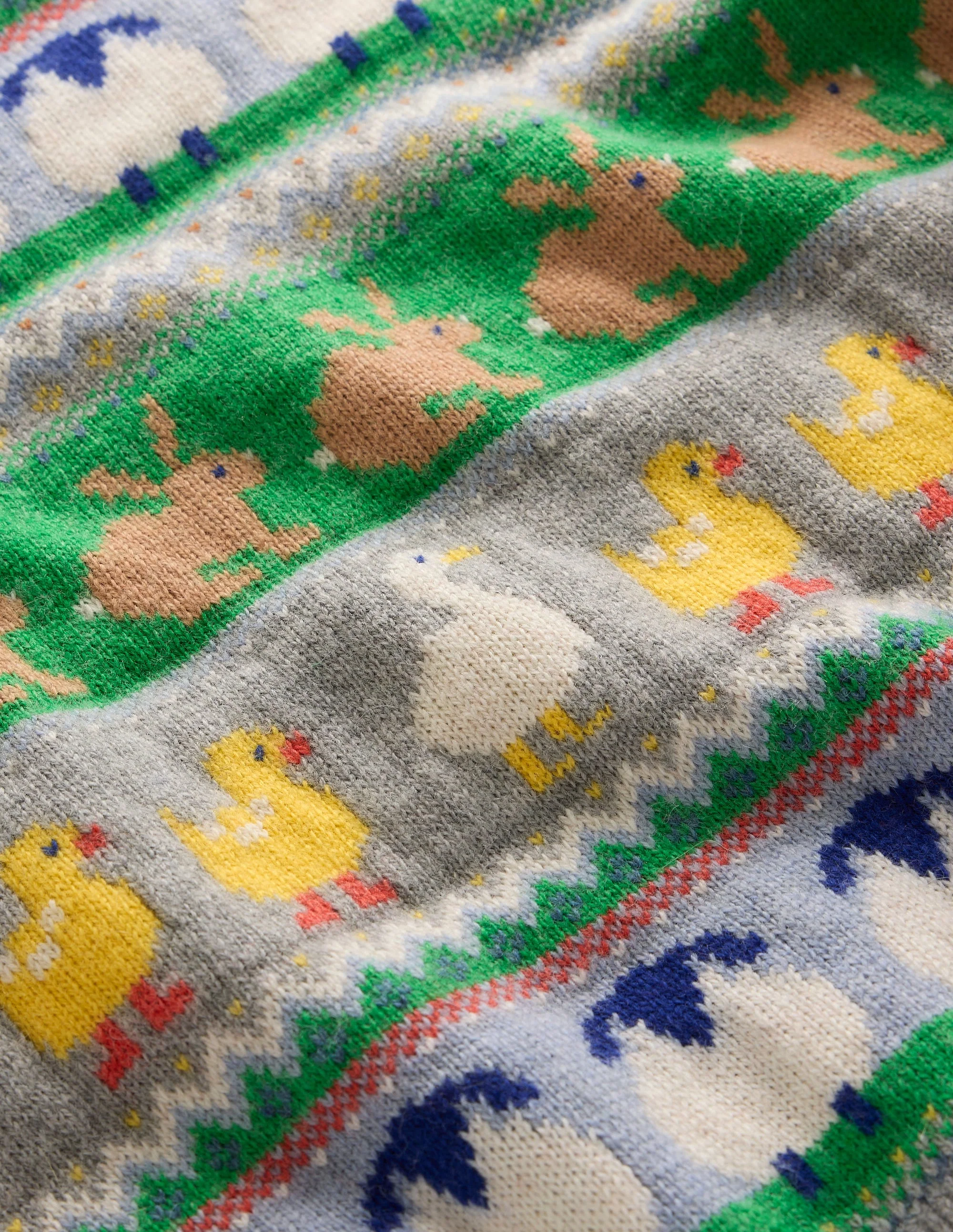 Edie Fair-Isle-Pullover-Grau Melange, Tier - Image 7