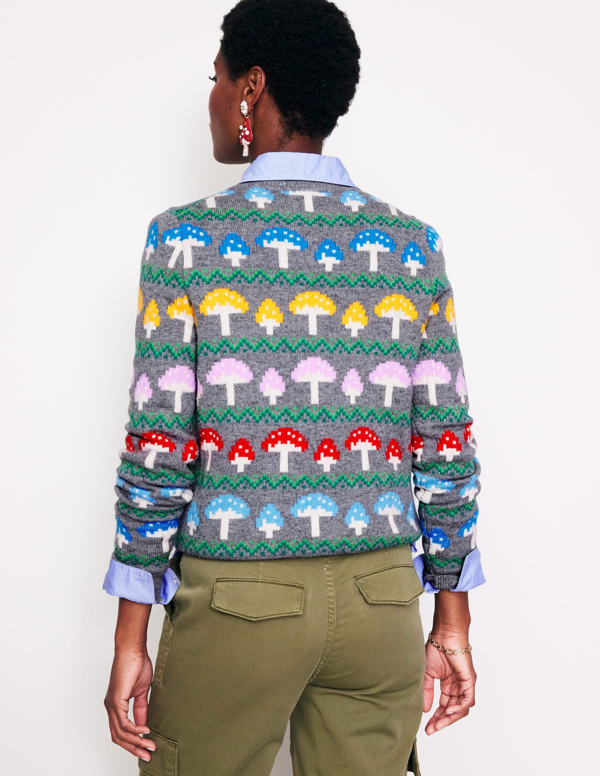 Edie Fair-Isle-Pullover-Grau Pilz - Image 3