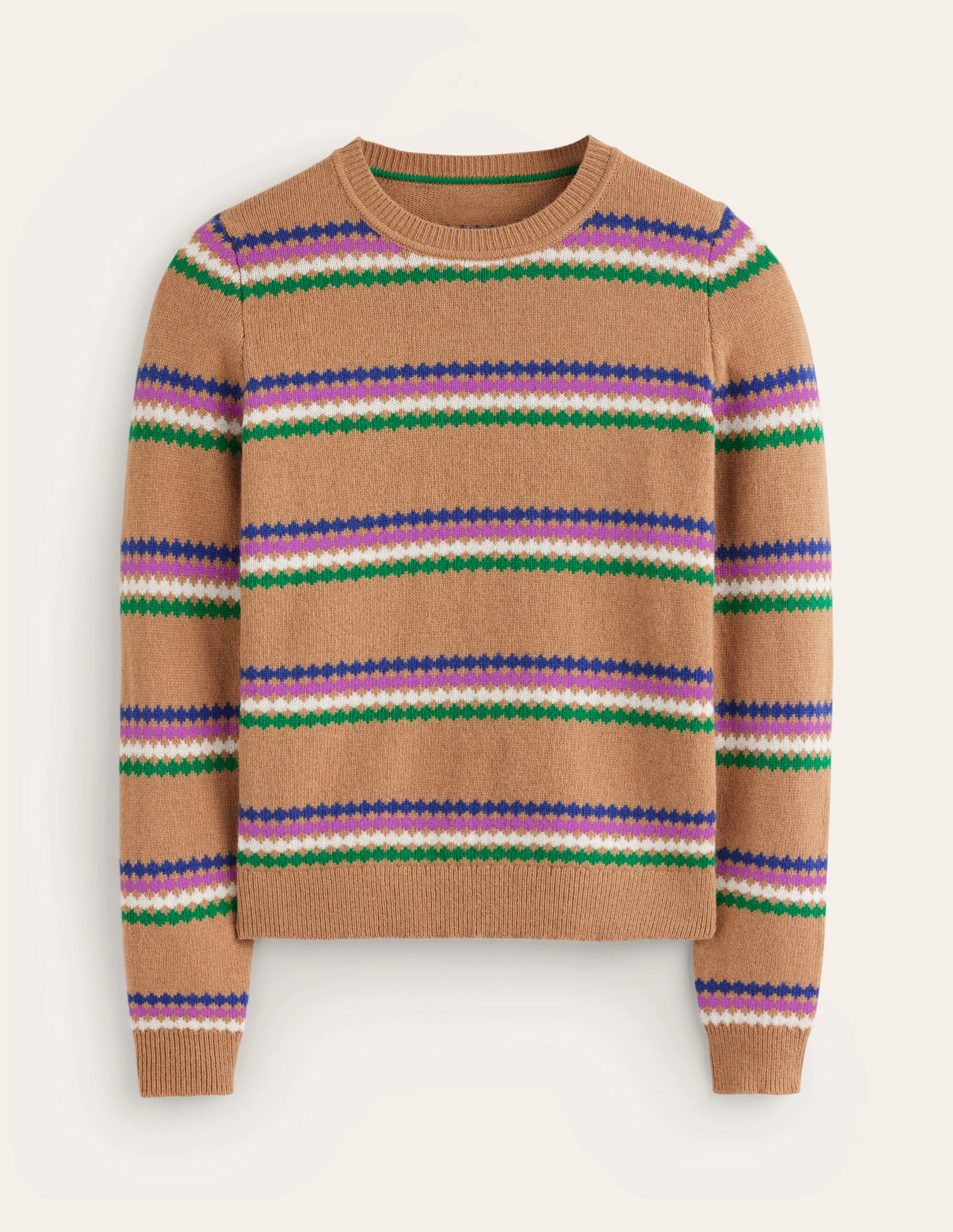 Edie Fair-Isle-Pullover-Kamelbraun Diamant - Image 8
