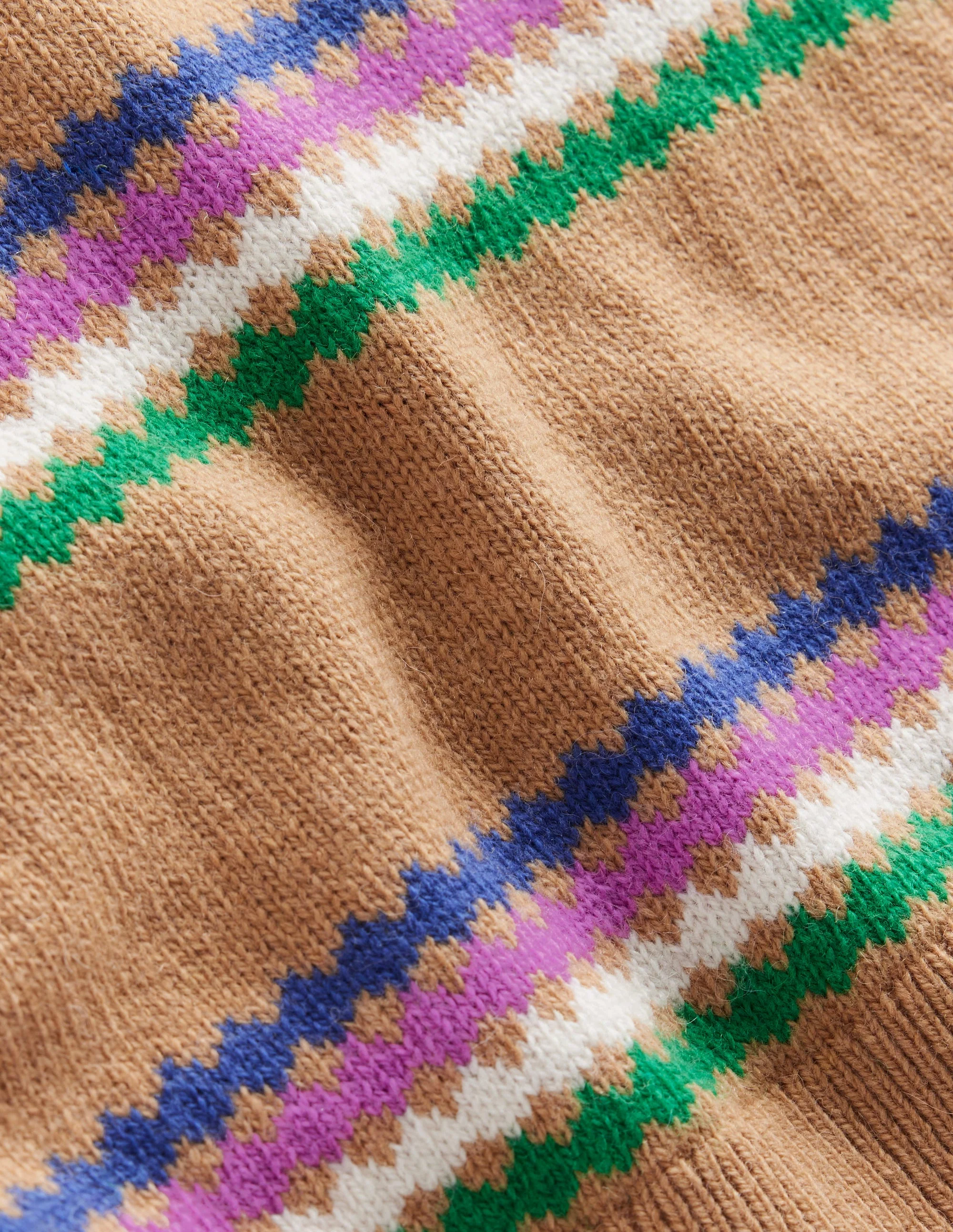 Edie Fair-Isle-Pullover-Kamelbraun Diamant - Image 9