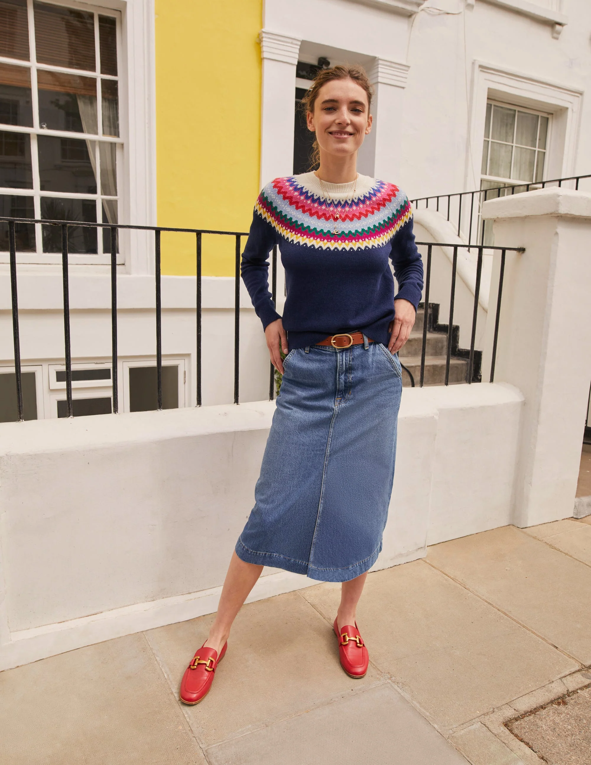 Edie Fair-Isle-Pullover-Klassisches Marineblau Fair-Isle - Image 10