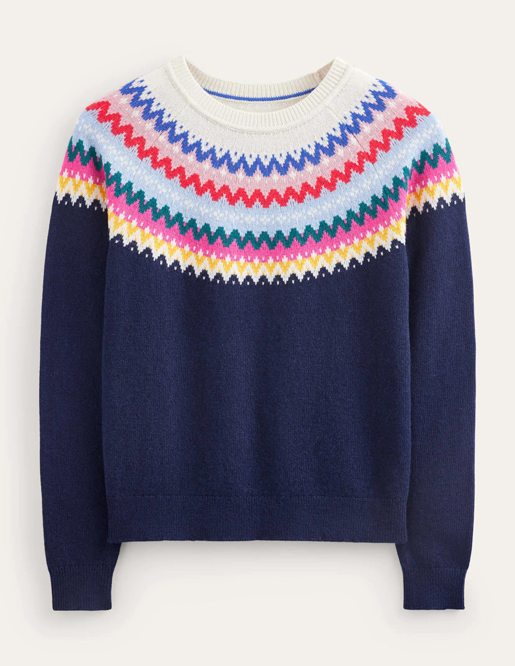 Edie Fair-Isle-Pullover-Klassisches Marineblau Fair-Isle - Image 11
