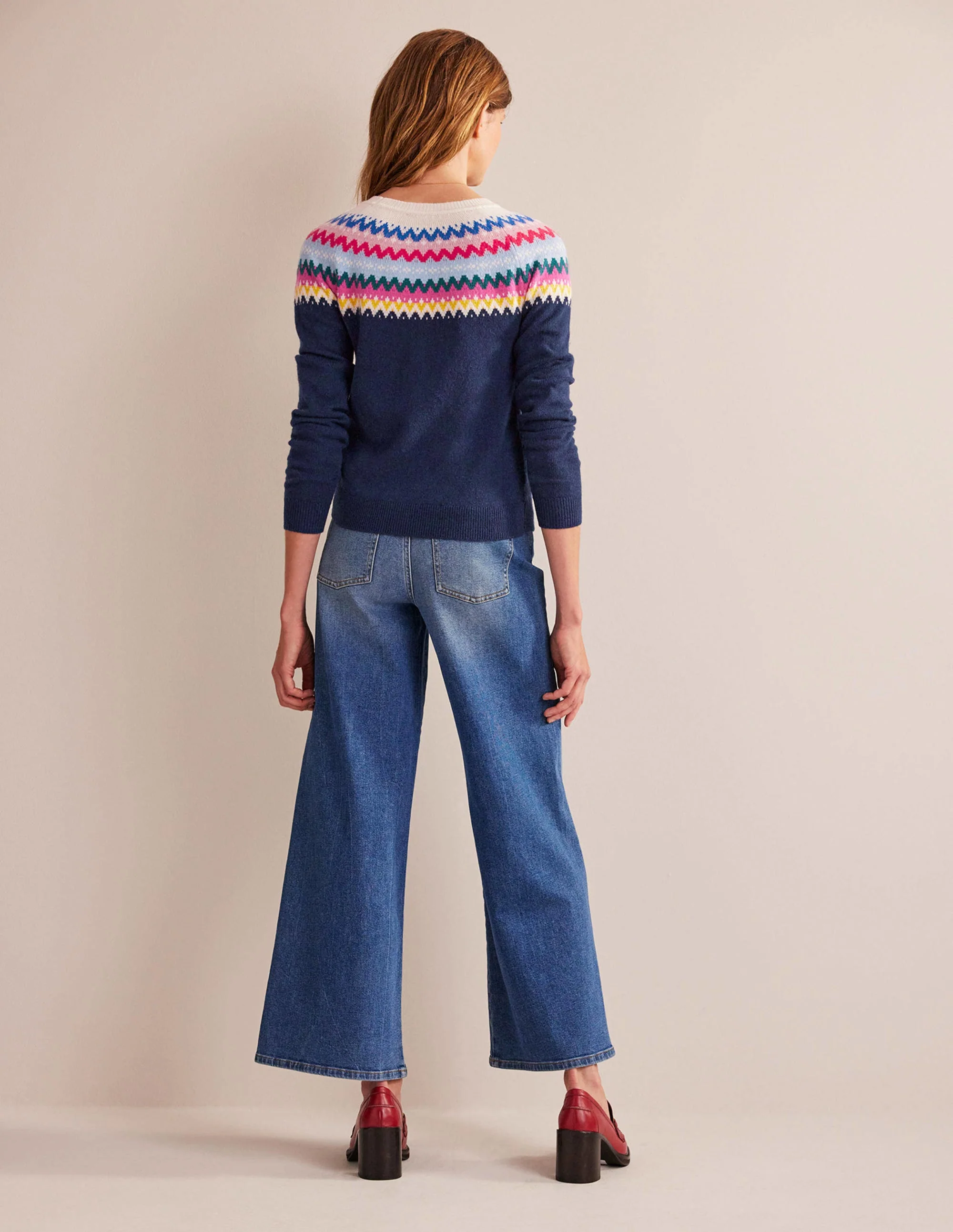 Edie Fair-Isle-Pullover-Klassisches Marineblau Fair-Isle - Image 6