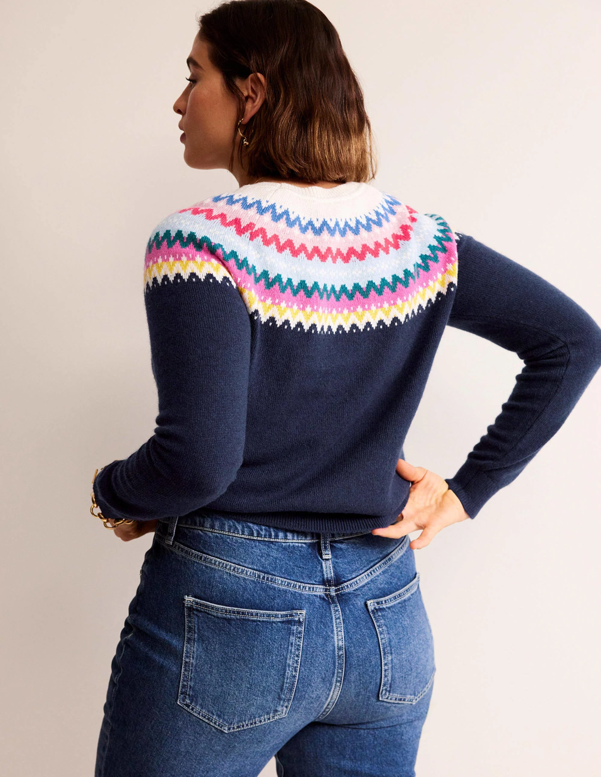 Edie Fair-Isle-Pullover-Klassisches Marineblau Fair-Isle - Image 8