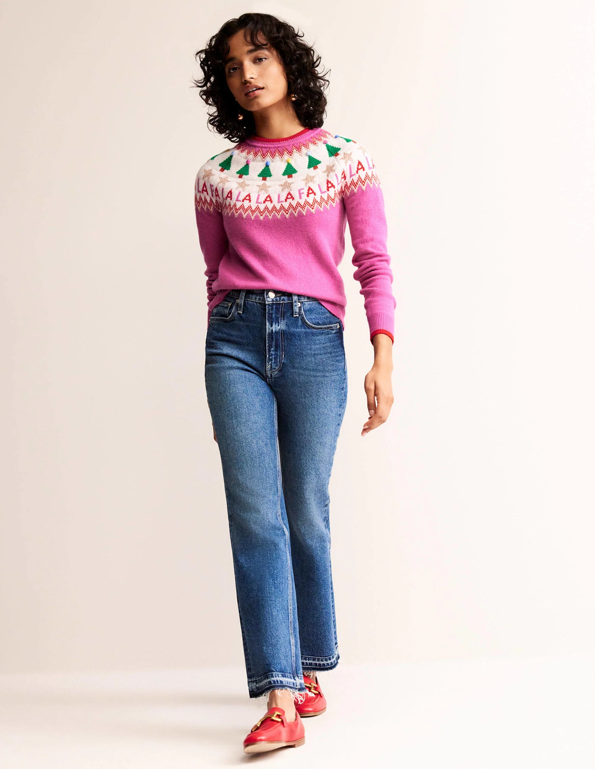 Edie Fair-Isle-Pullover-Kräftiges Rosa Fair-Isle - Image 5