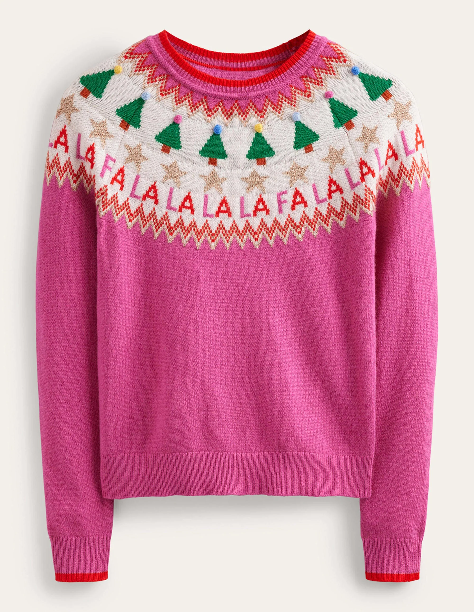 Edie Fair-Isle-Pullover-Kräftiges Rosa Fair-Isle - Image 8
