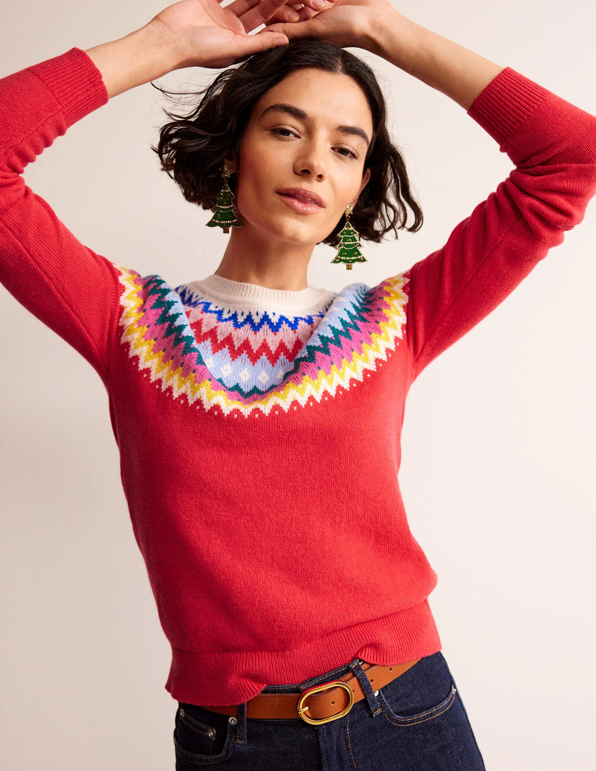 Edie Fair-Isle-Pullover-Mohnblumenrot - Image 2