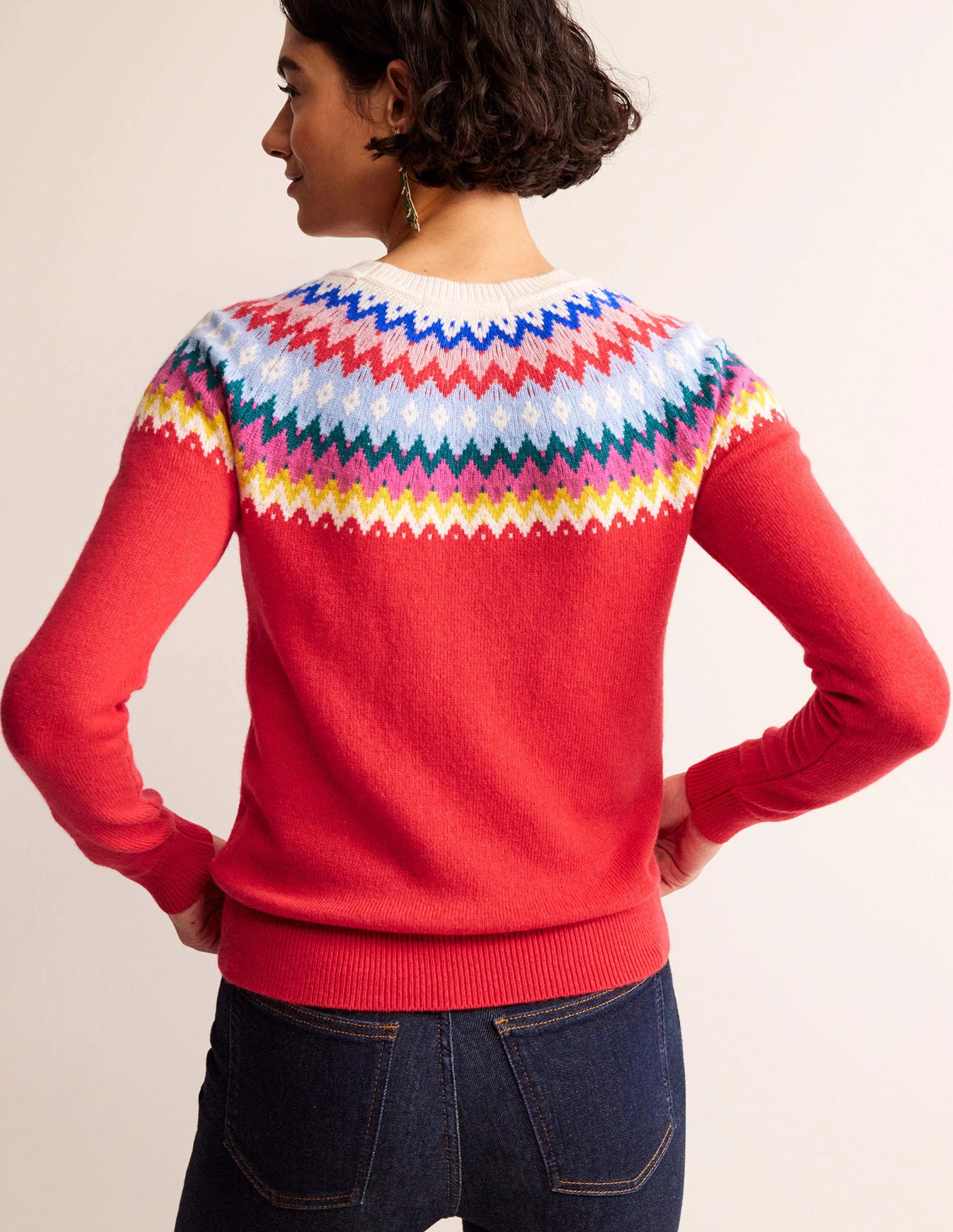 Edie Fair-Isle-Pullover-Mohnblumenrot - Image 3