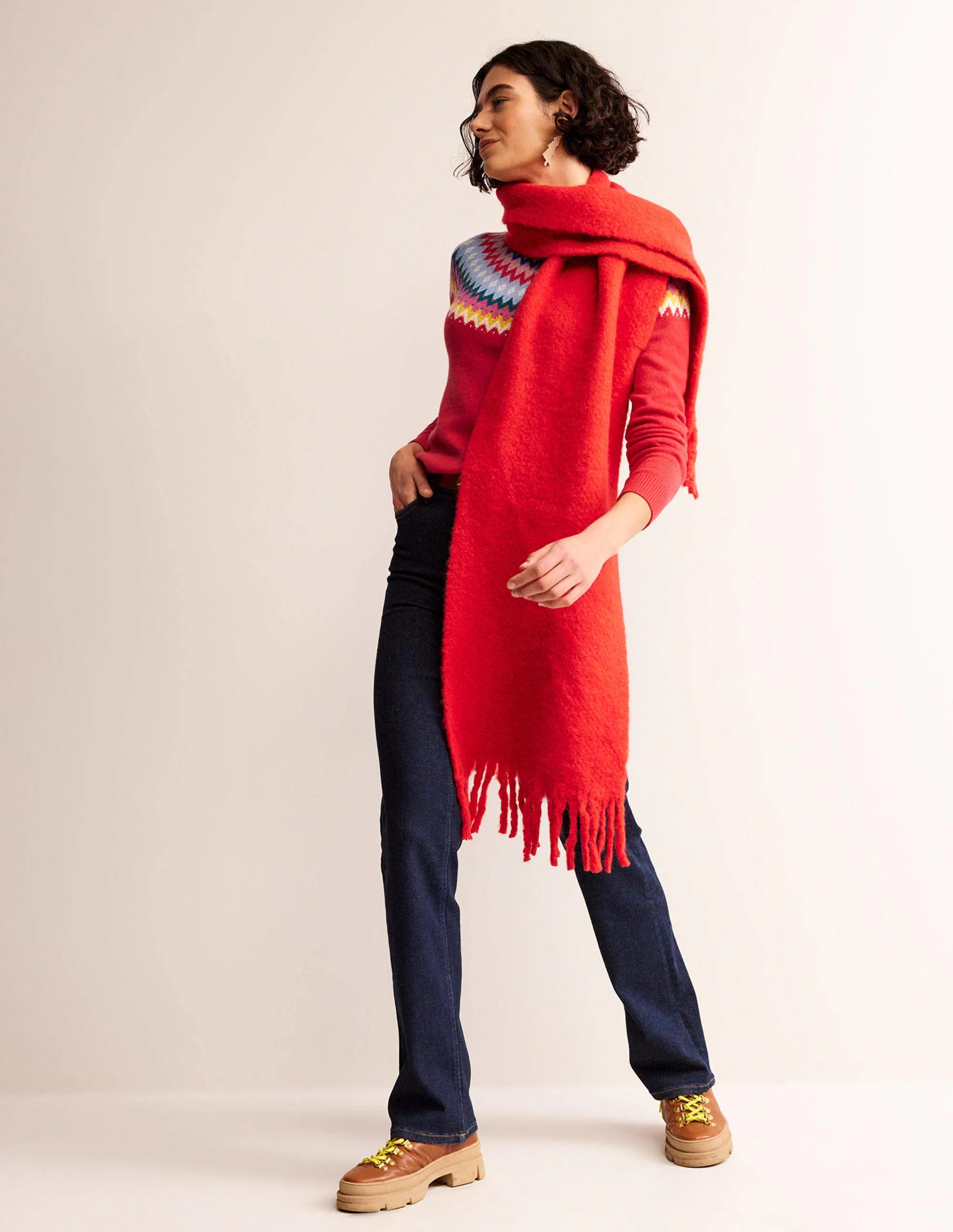 Edie Fair-Isle-Pullover-Mohnblumenrot - Image 4