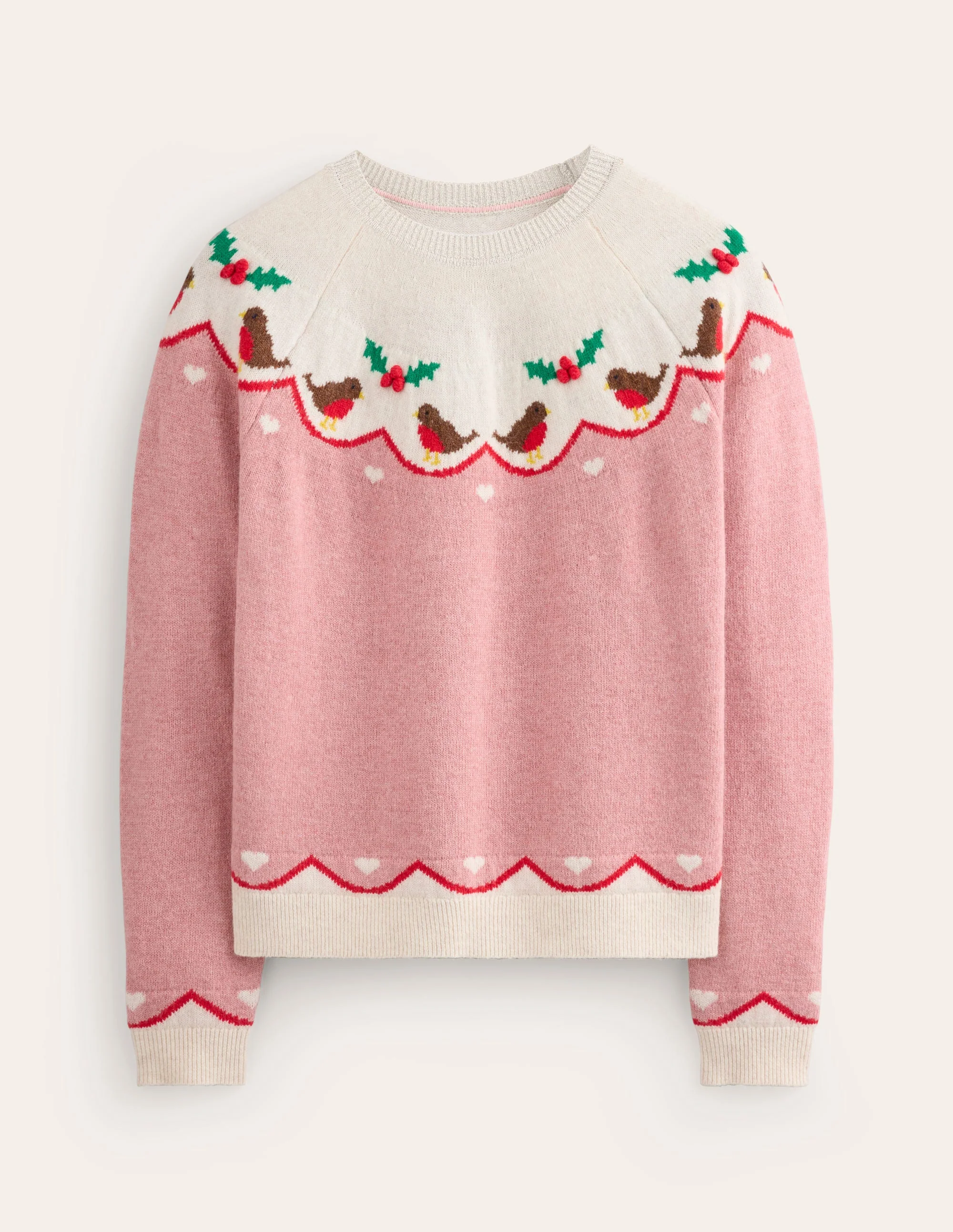 Edie Fair-Isle-Pullover-Quarzrosa, Rotkehlchen - Image 7