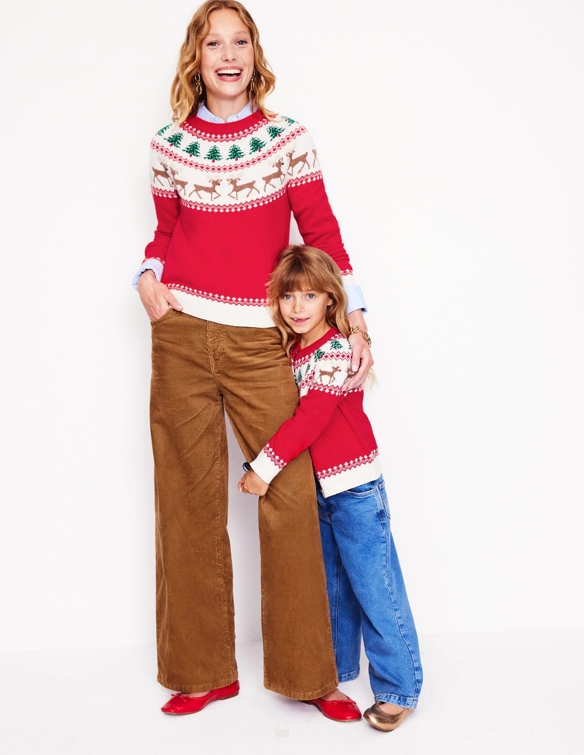 Edie Fair-Isle-Pullover-Rot, Rentiere - Image 6
