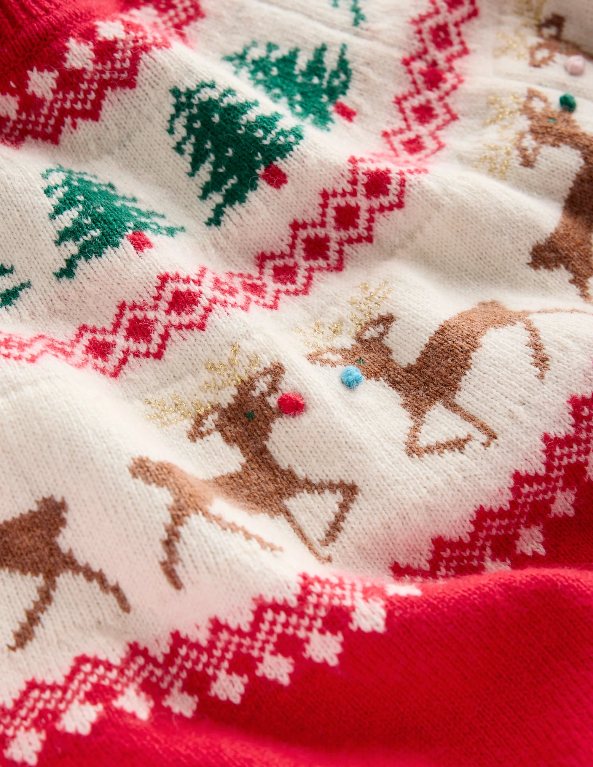 Edie Fair-Isle-Pullover-Rot, Rentiere - Image 8