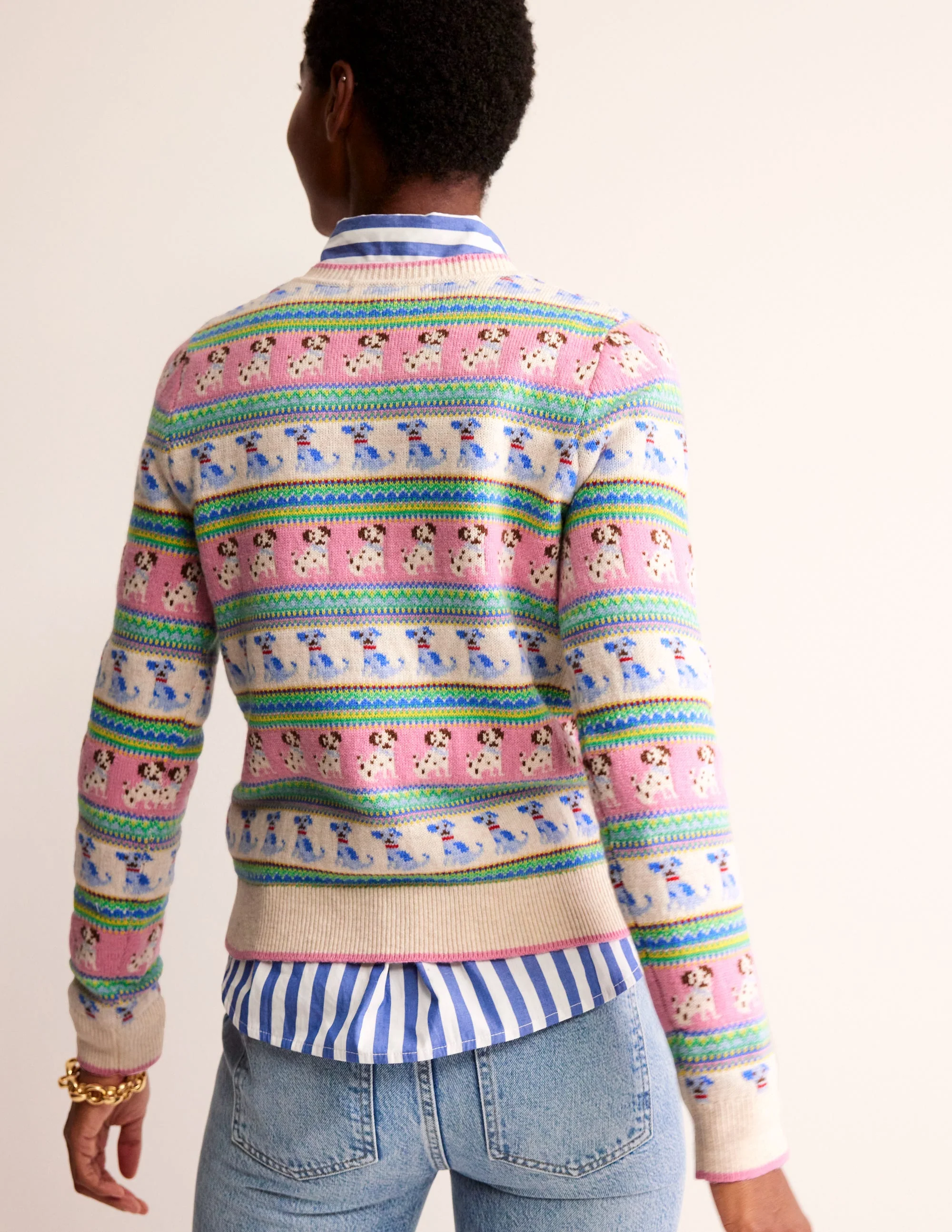 Edie Fair-Isle-Pullover-Warmes Naturweiß Hunde-Fair-Isle - Image 3