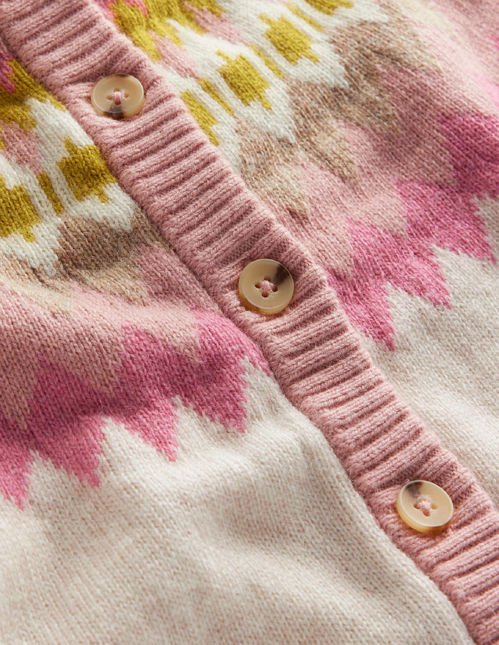 Edie Fair-Isle-Strickjacke-Haferbeige Meliert Fair-Isle - Image 6