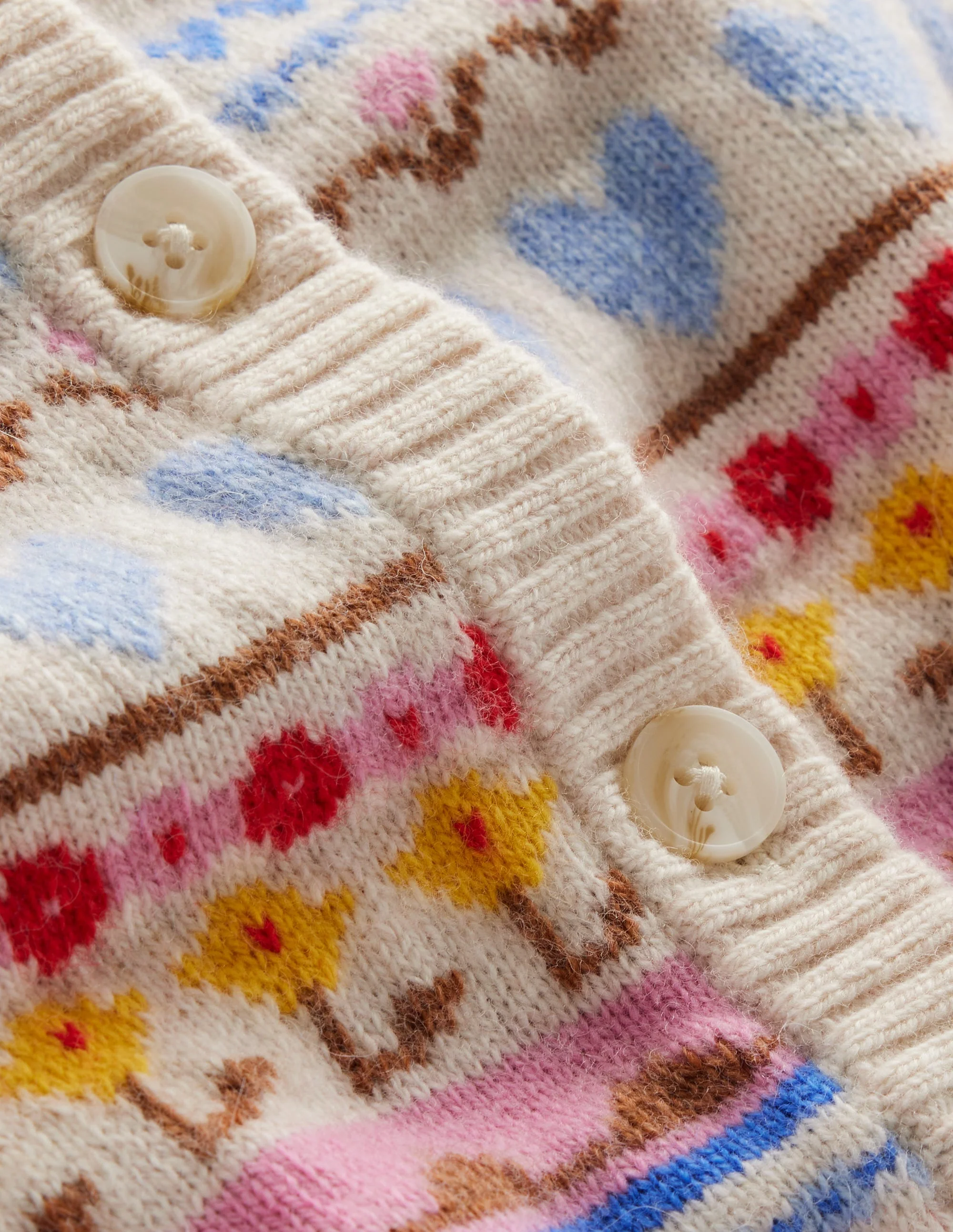 Edie Fair-Isle-Strickjacke-Haferflocken Meliert, Herzblume - Image 10
