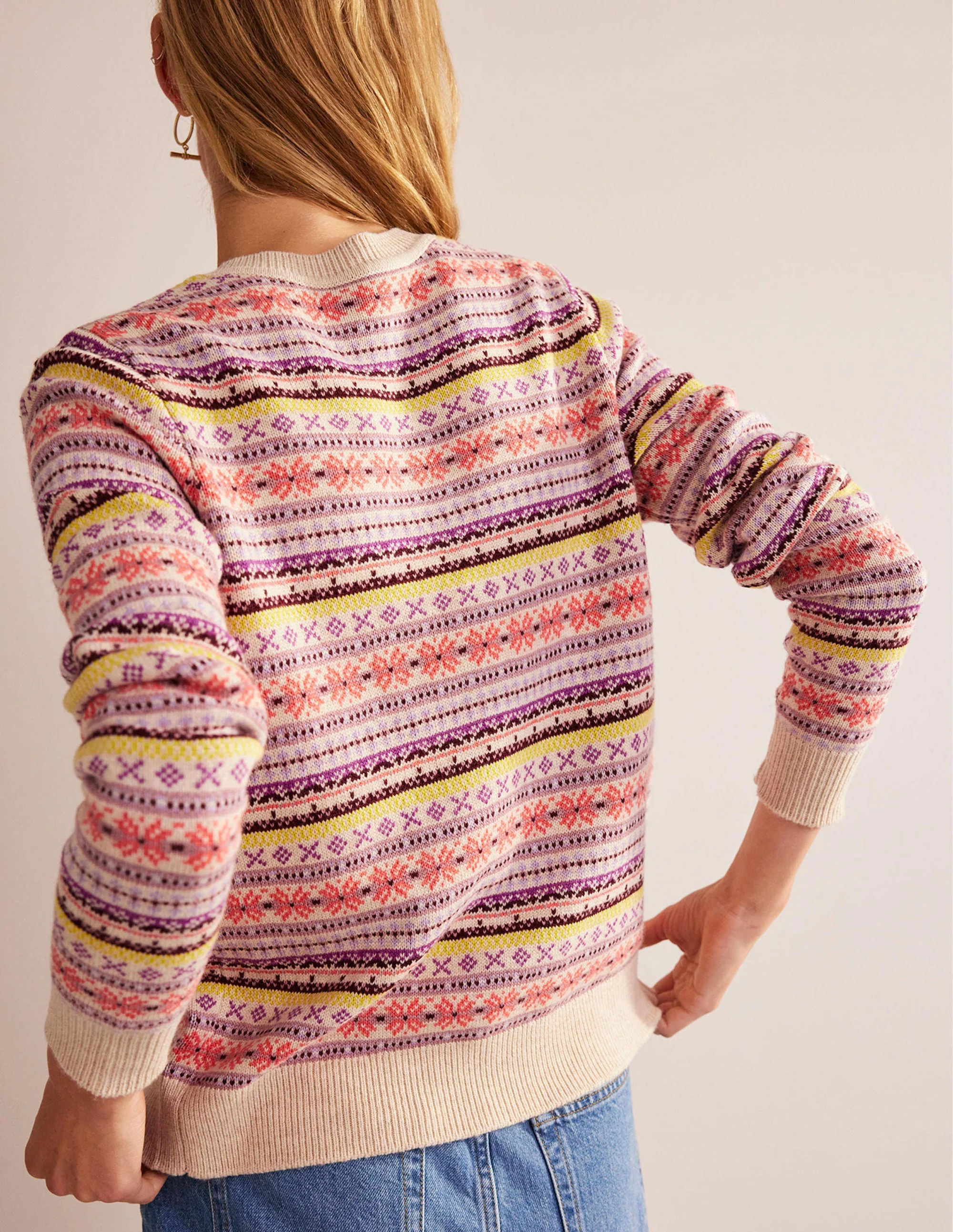 Edie Fair-Isle-Strickjacke-Kreiderosa Fair-Isle - Image 3