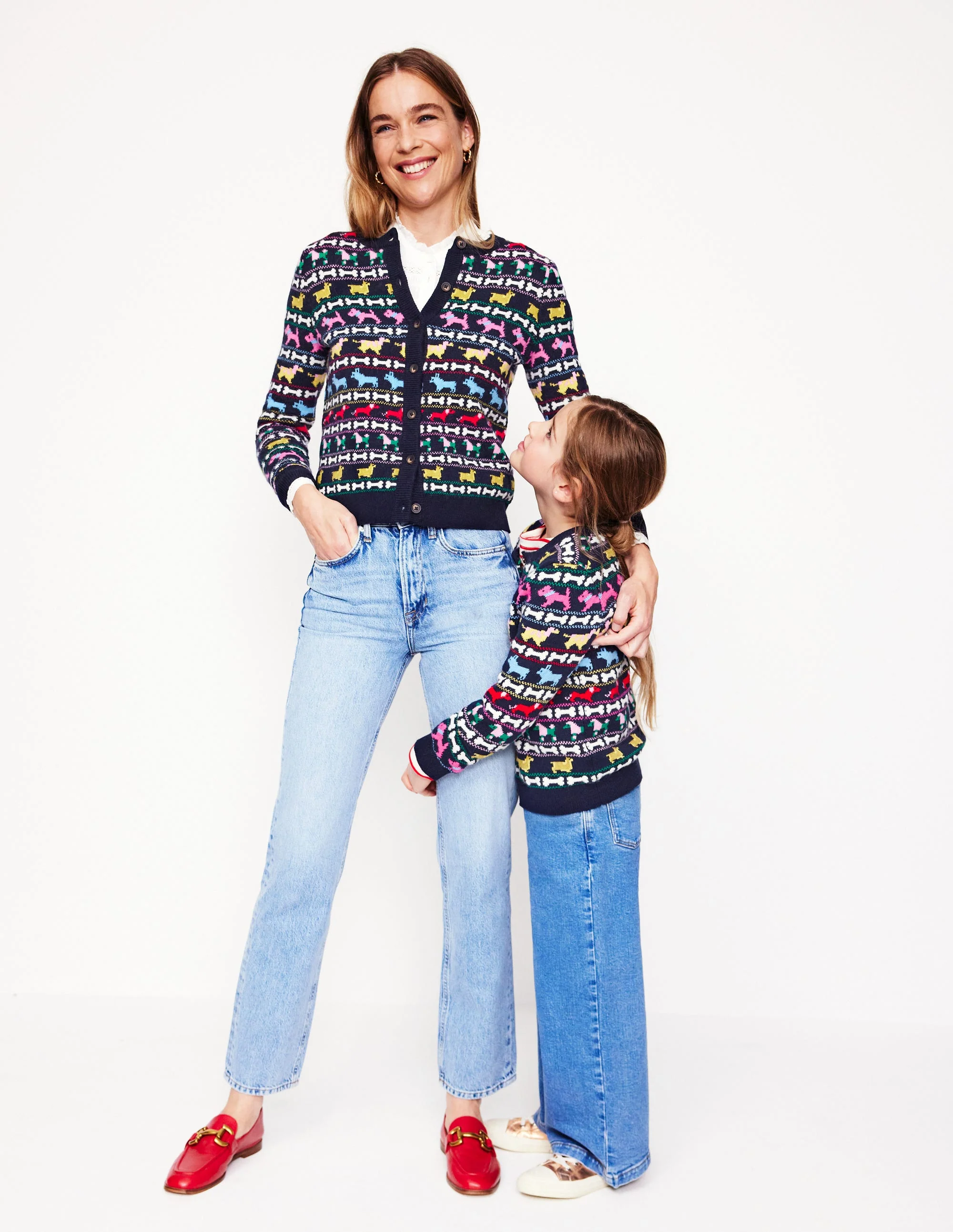 Edie Fair-Isle-Strickjacke-Marineblau, Hunde - Image 7