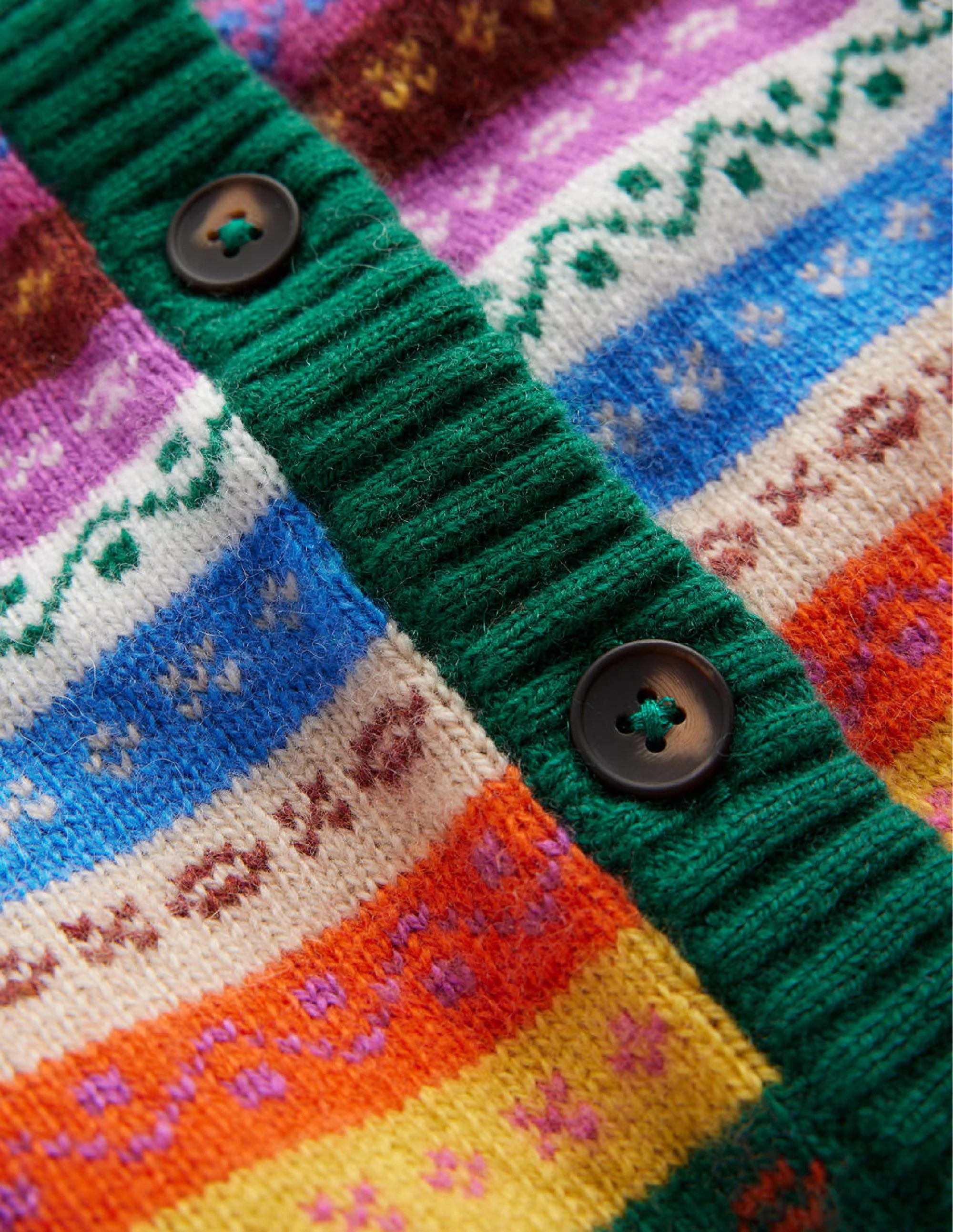 Edie Fair-Isle-Strickjacke-Regenbogen Fair-Isle - Image 7