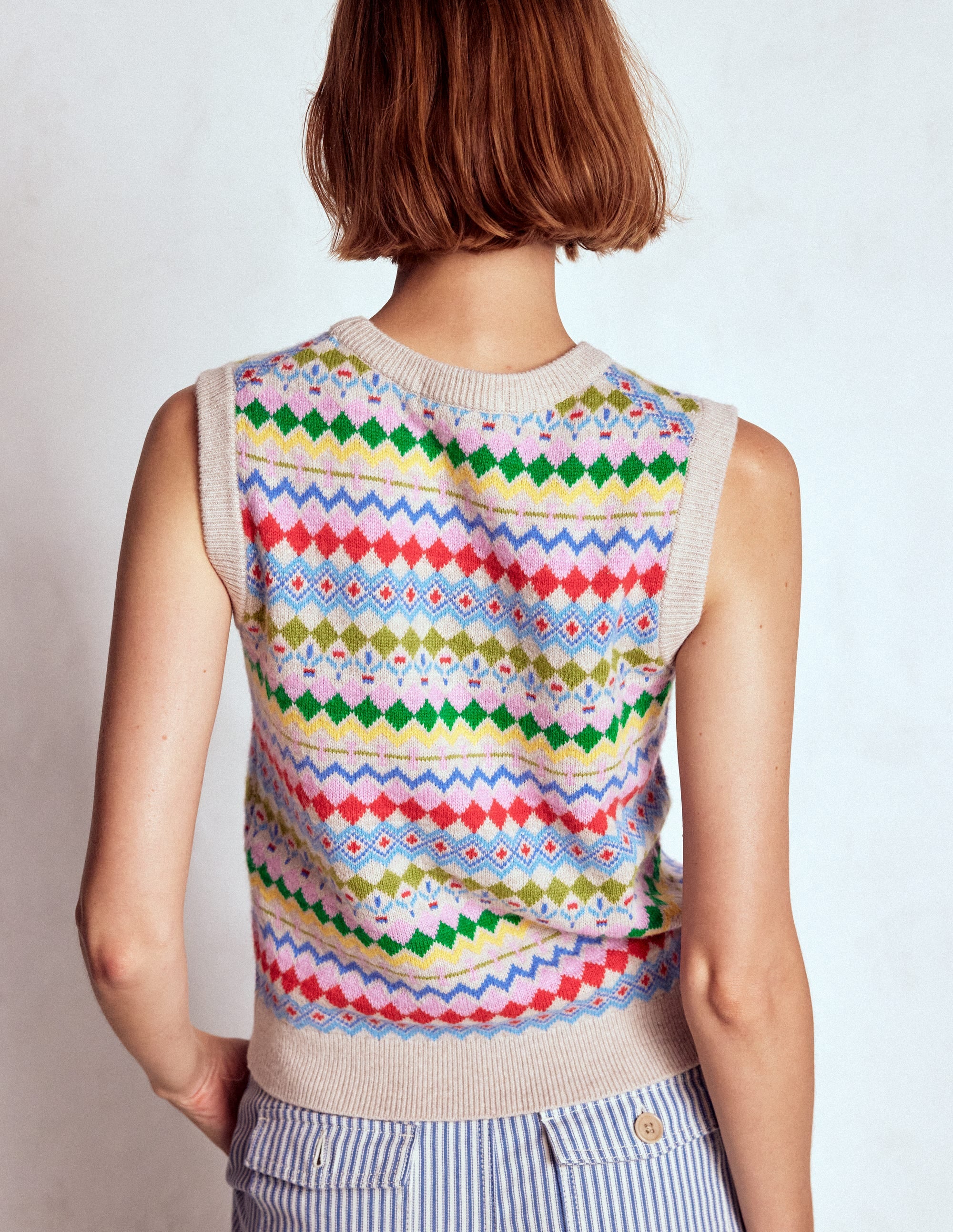 Edie Fair-Isle-Top-Haferbeige Melange, Bunt - Image 3