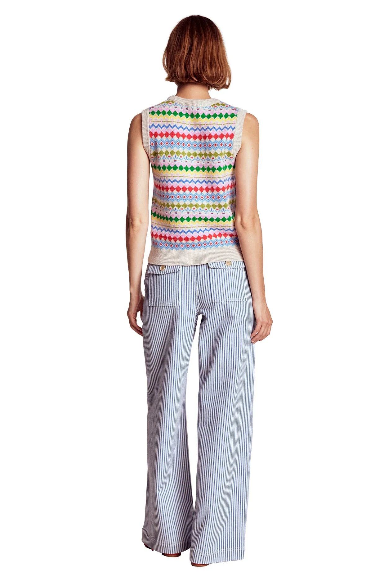 Edie Fair-Isle-Top-Haferbeige Melange, Bunt - Image 7