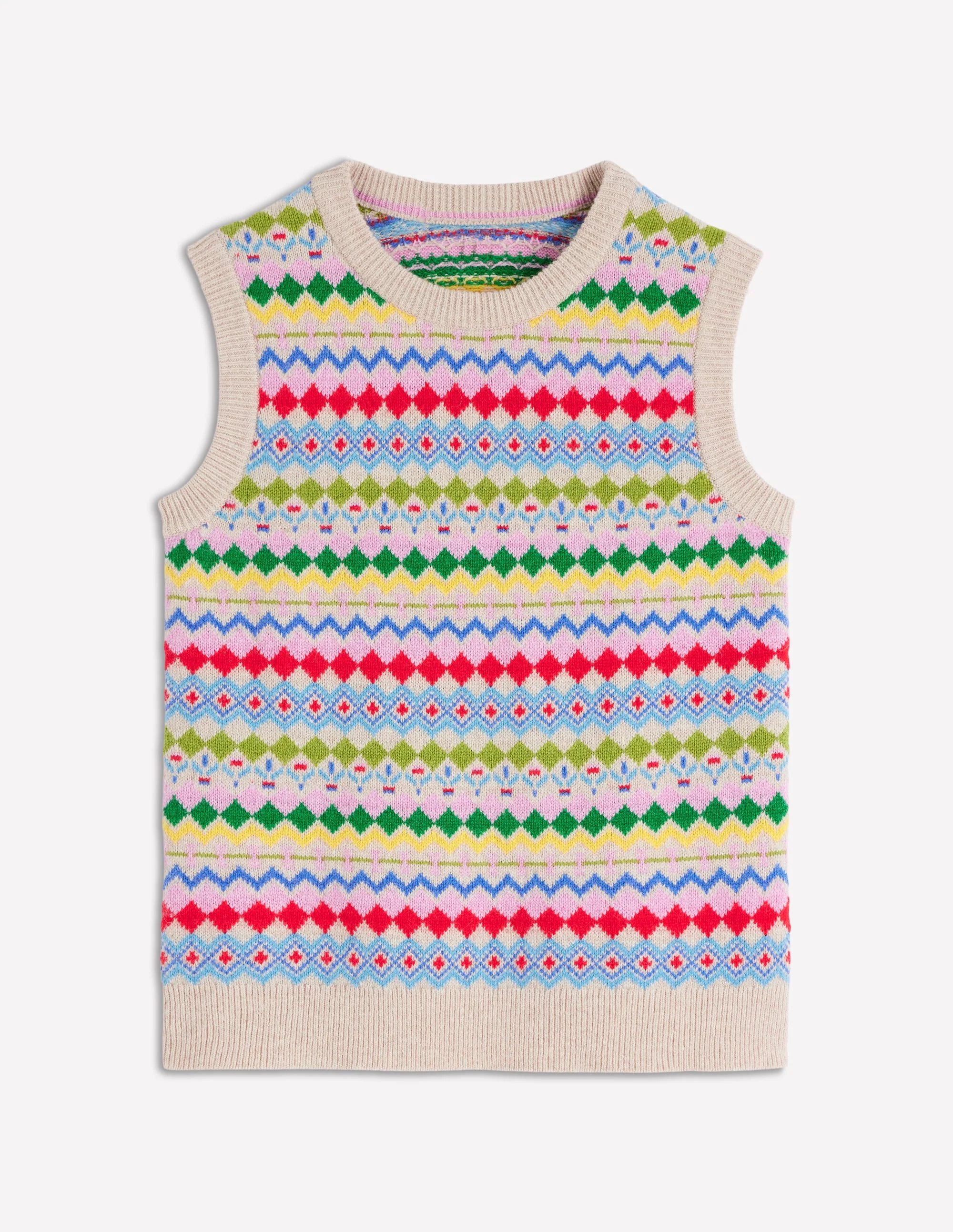 Edie Fair-Isle-Top-Haferbeige Melange, Bunt - Image 9