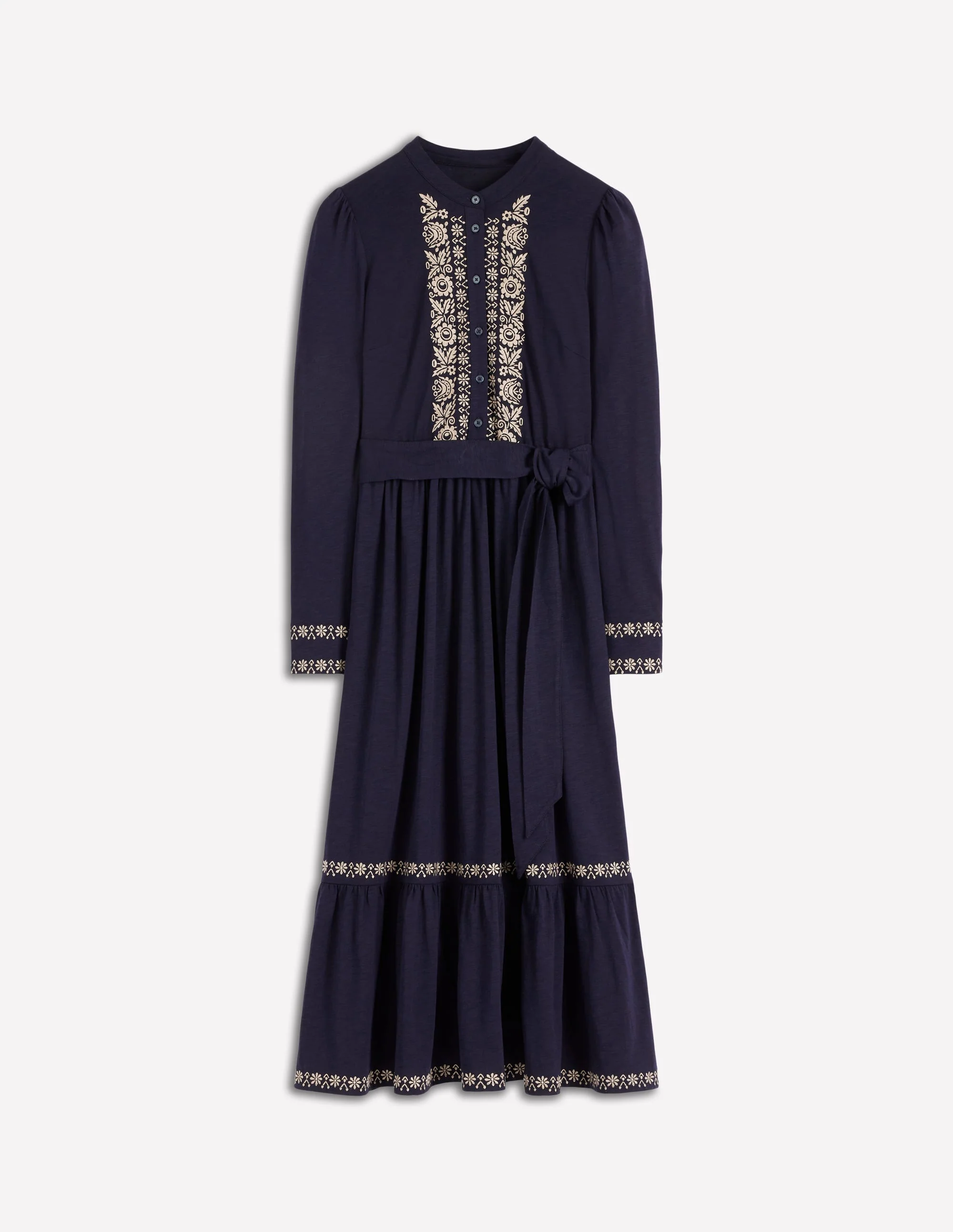 Edwina Jersey-Hemdblusenkleid-Marineblau - Image 6