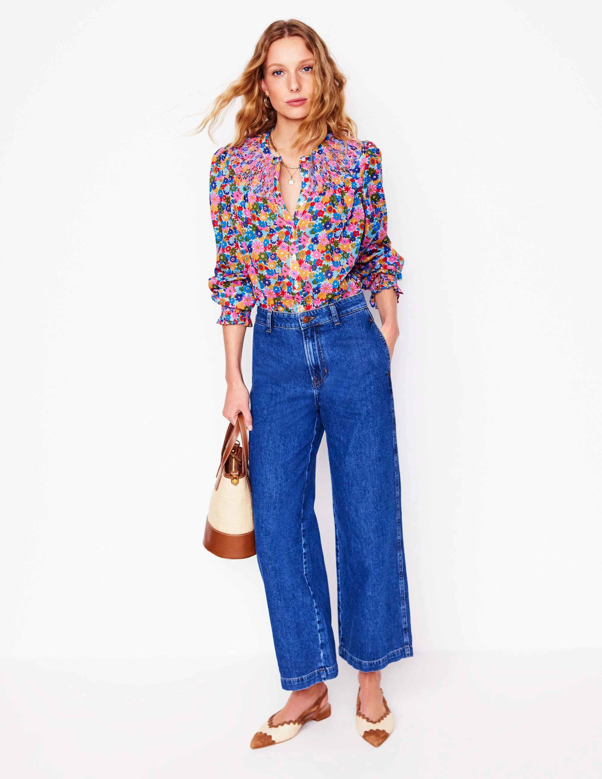 Effie Gesmokte Bluse-Bunt, Malkasten Blümchen - Image 6
