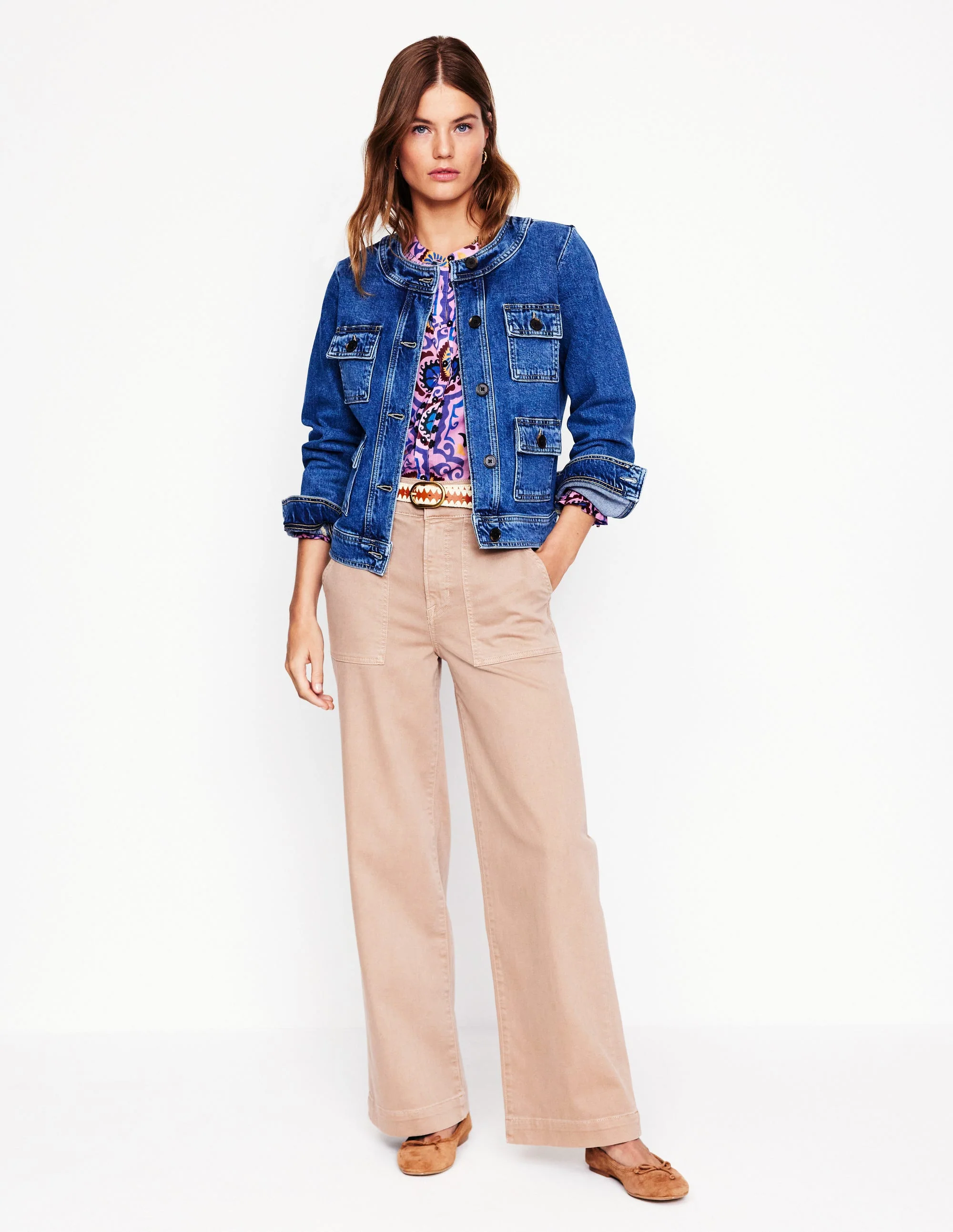 Effie Gesmokte Bluse-Weicher Lavendel, Zierwelle - Image 5