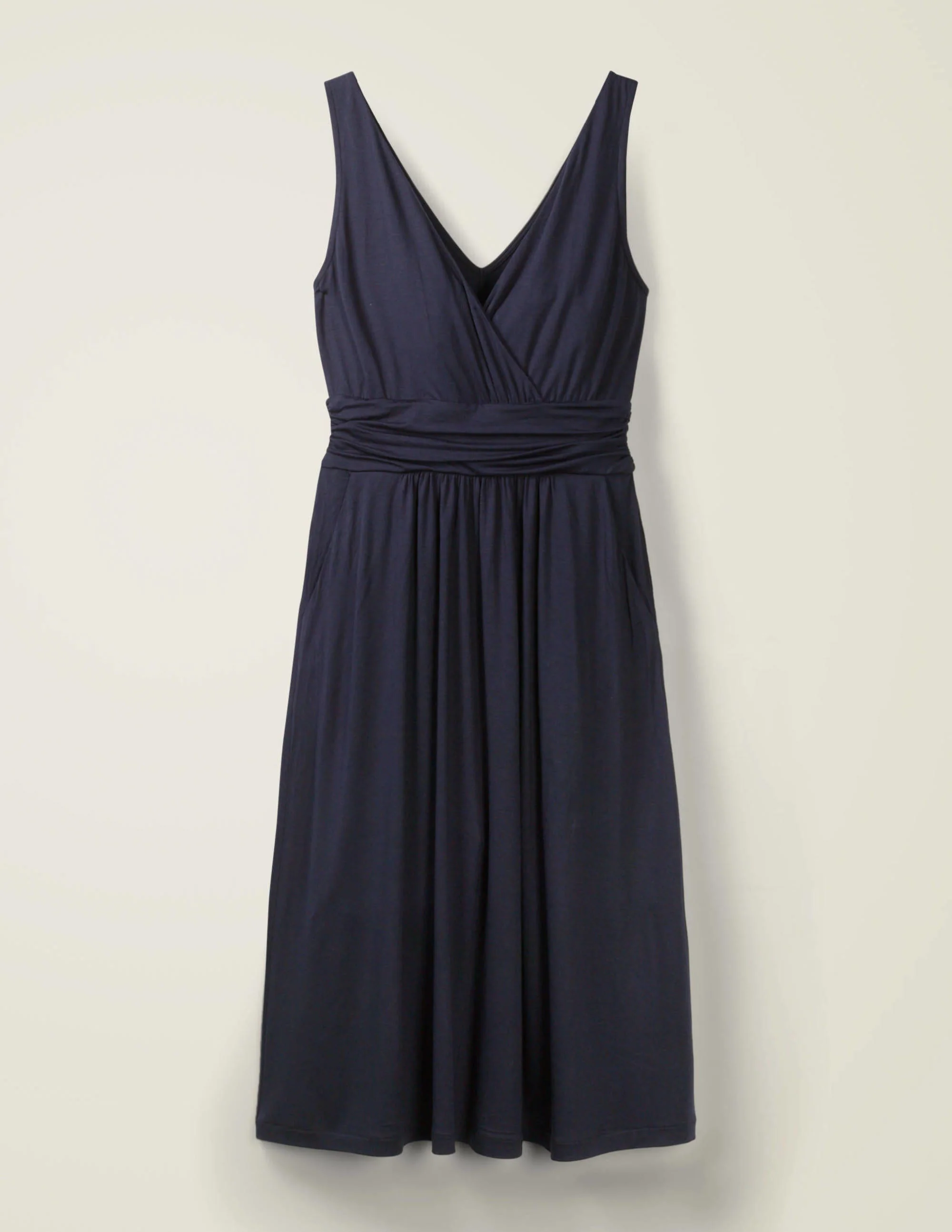 Effie Jerseykleid mit V-Ausschnitt-Marineblau - Image 7