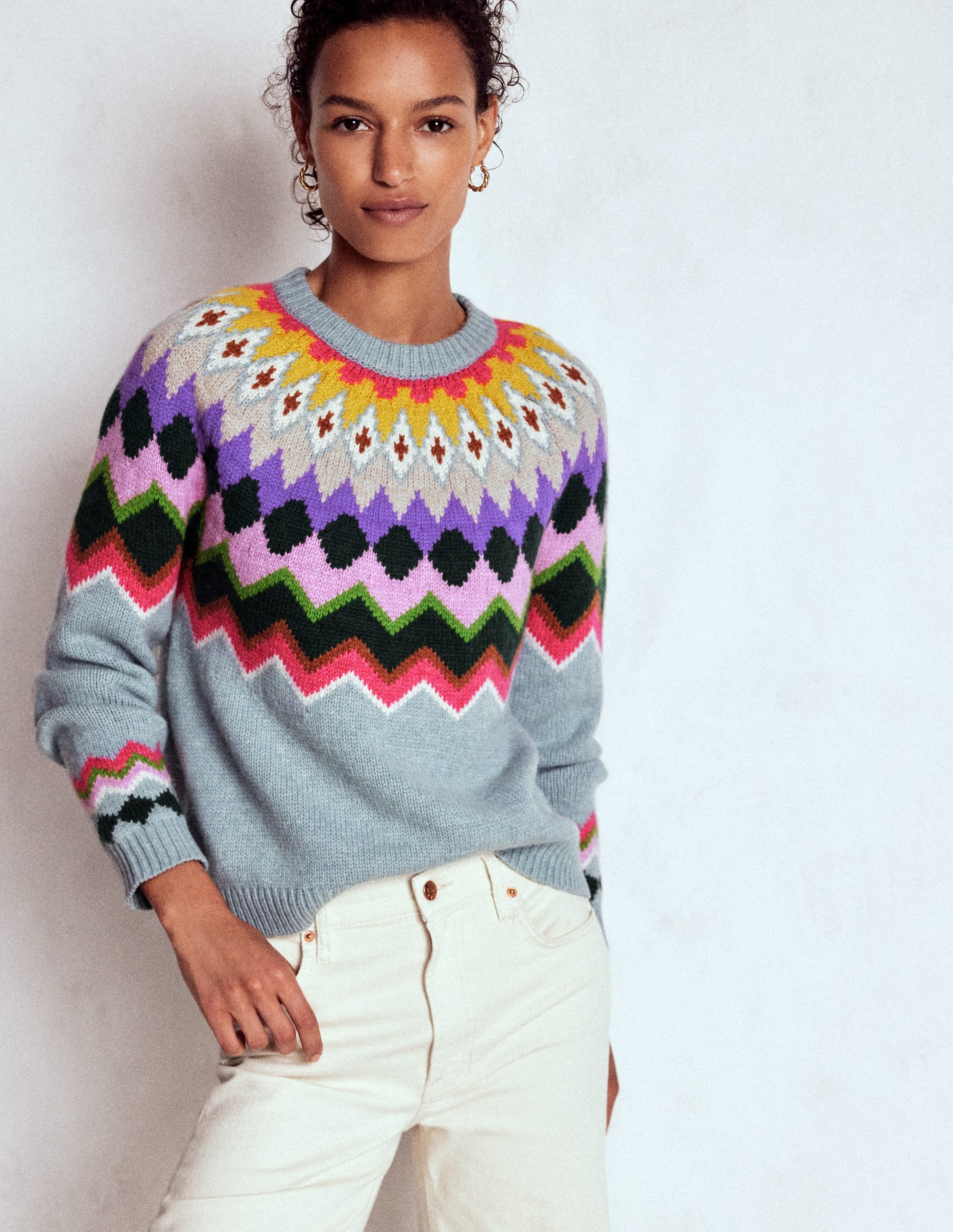 Eleanor Fair-Isle-Pullover-Turmalinblau Meliert - Image 4