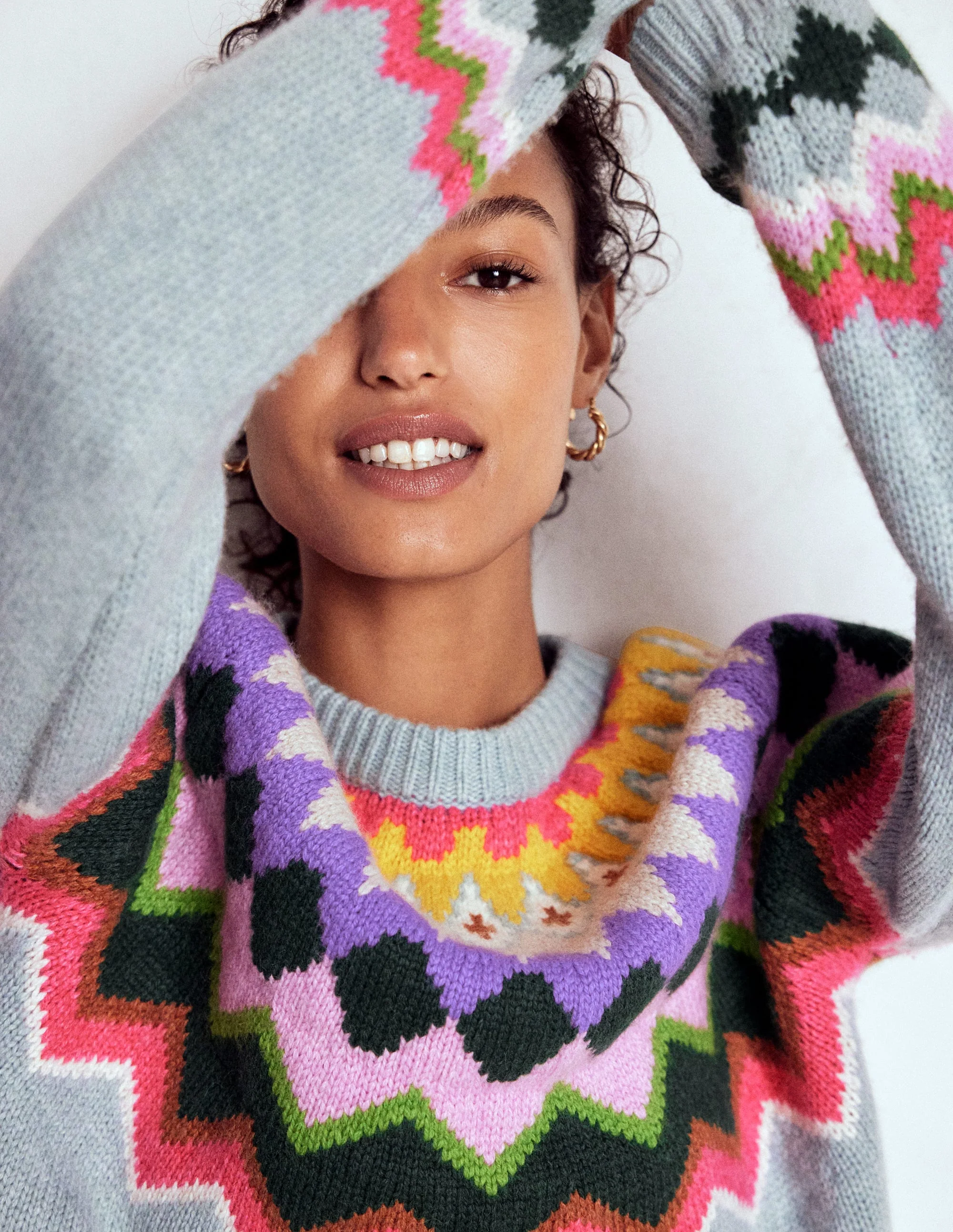 Eleanor Fair-Isle-Pullover-Turmalinblau Meliert - Image 5