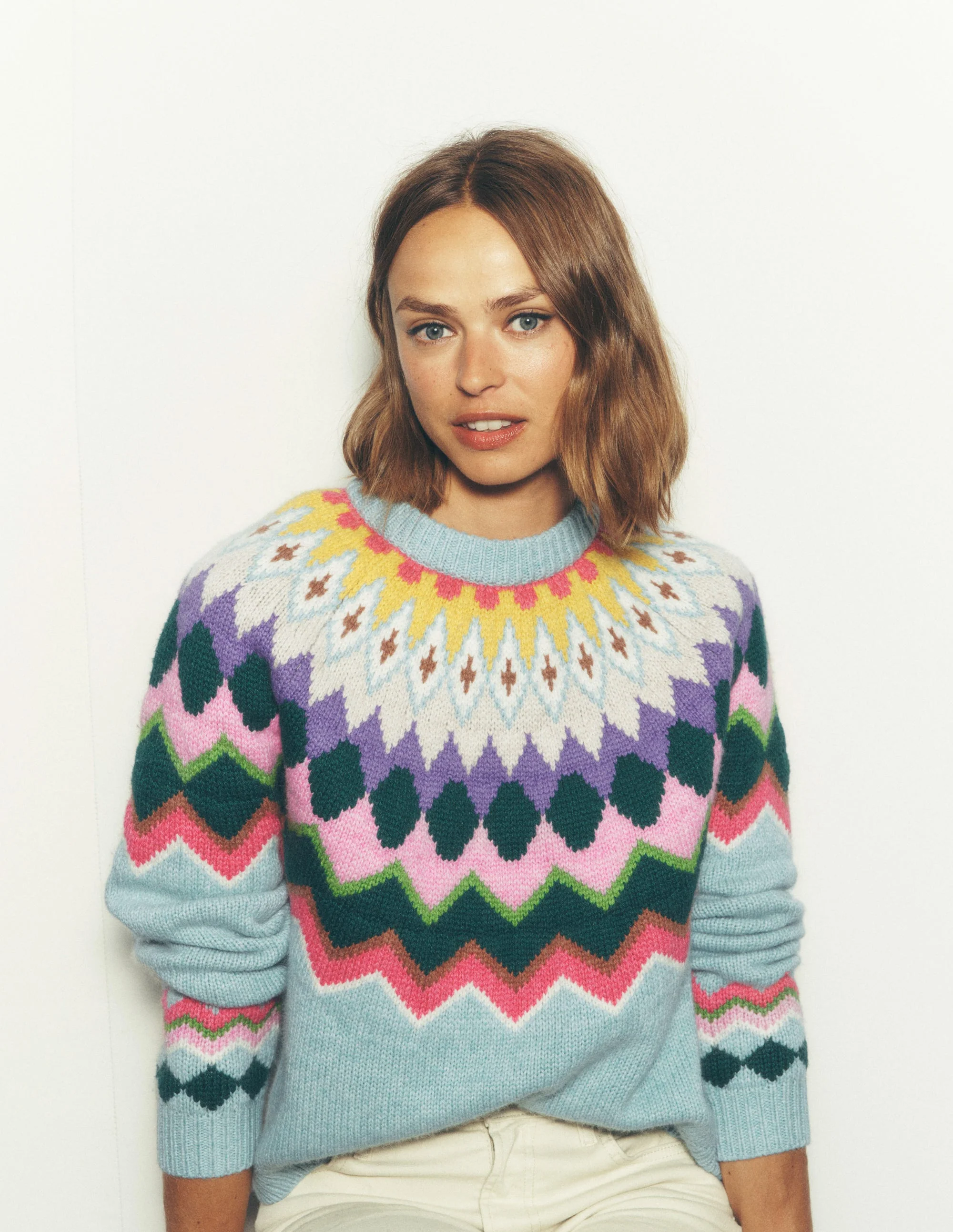 Eleanor Fair-Isle-Pullover-Turmalinblau Meliert - Image 7