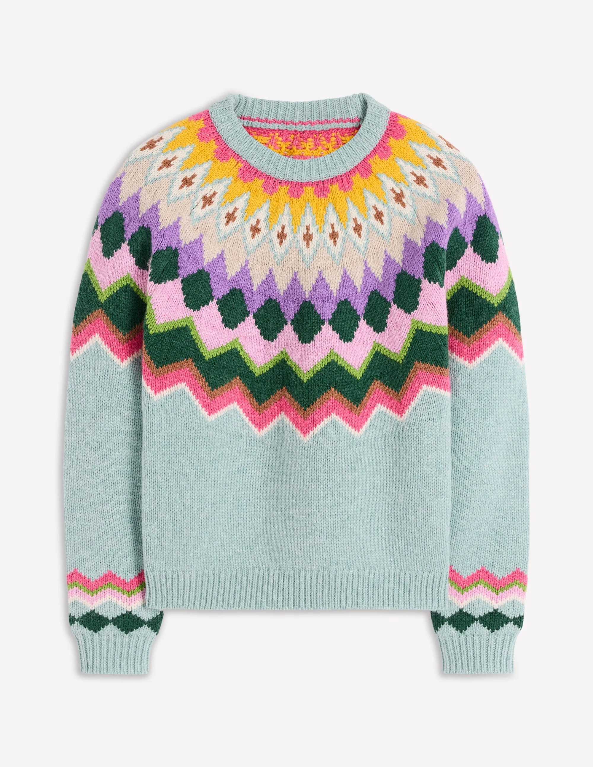 Eleanor Fair-Isle-Pullover-Turmalinblau Meliert - Image 8