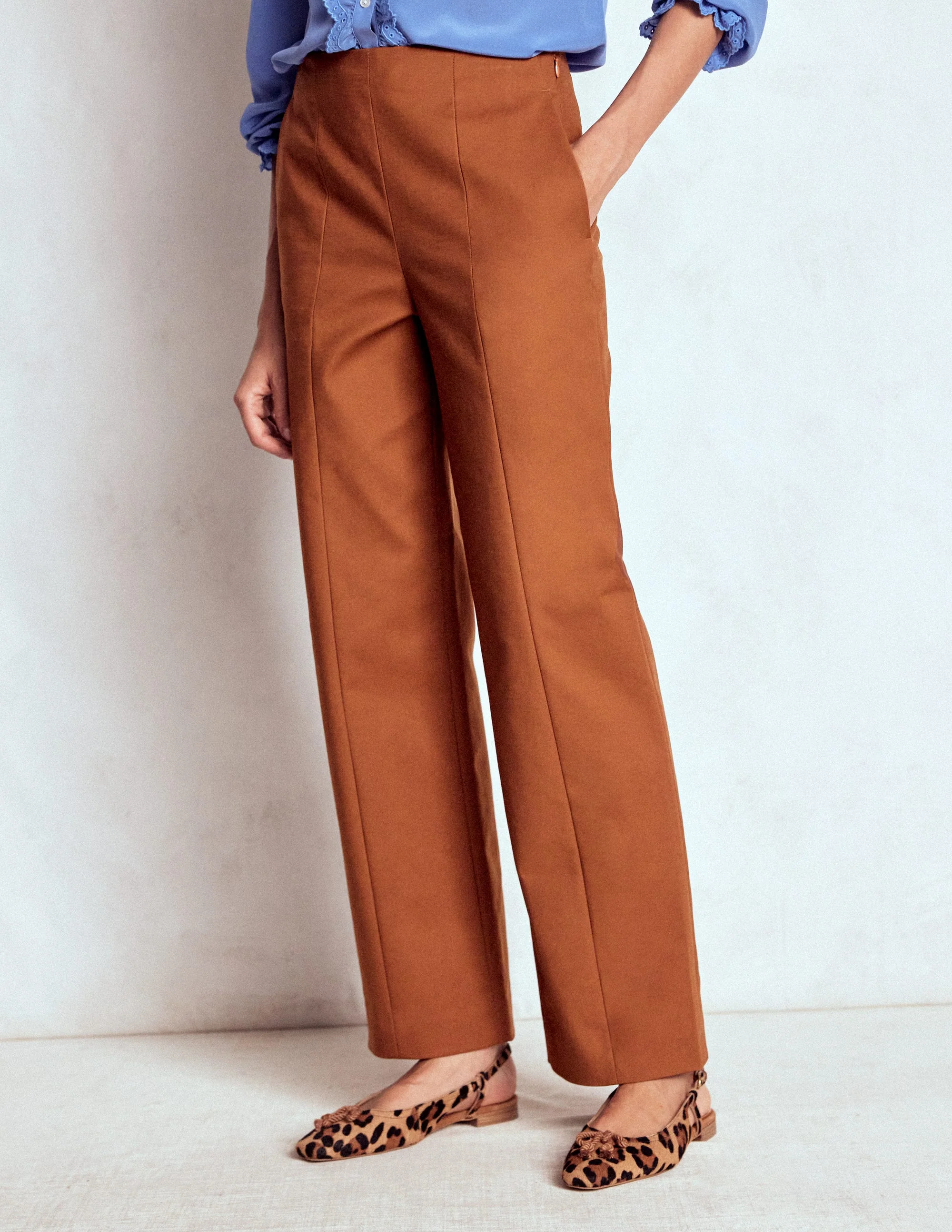 Elegante 7/8-Hose-Rotbraun - Image 4