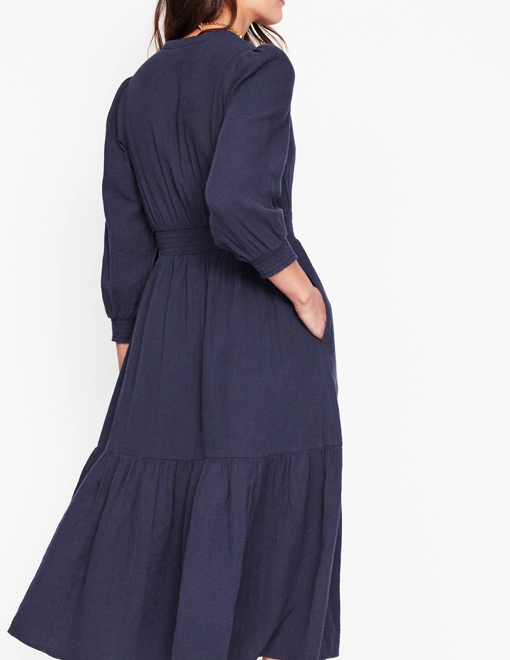 Elena Doppeltuch-Midikleid-Aqua Marine Marl - Image 3