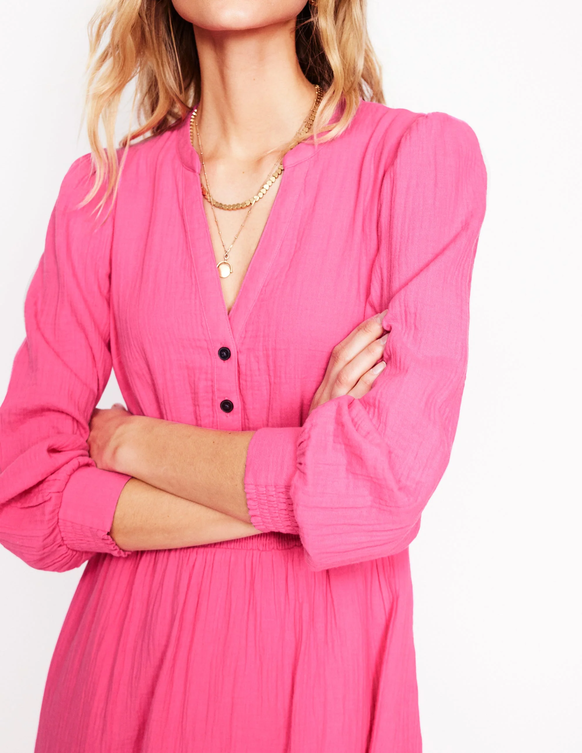 Elena Doppeltuch-Midikleid-Sorbet-Rosa - Image 3