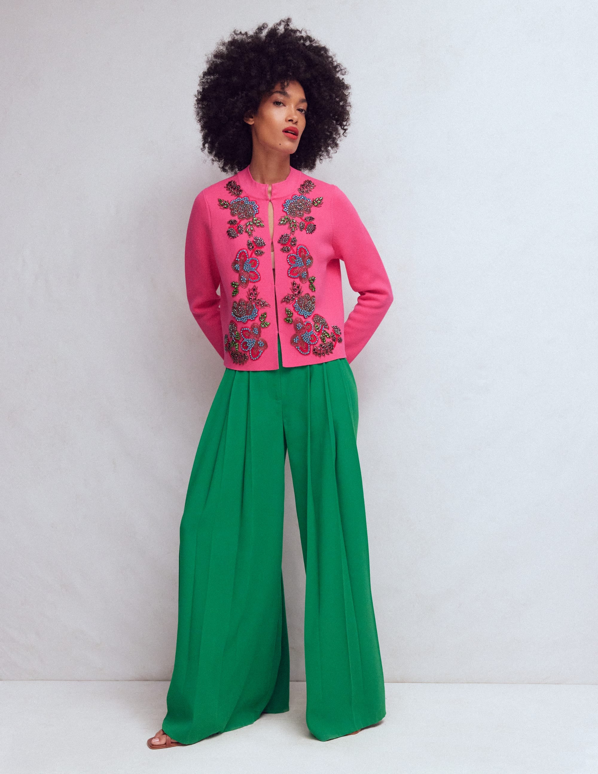 Elena Jacke mit Stehkragen-Rosa, Stickerei - Image 5