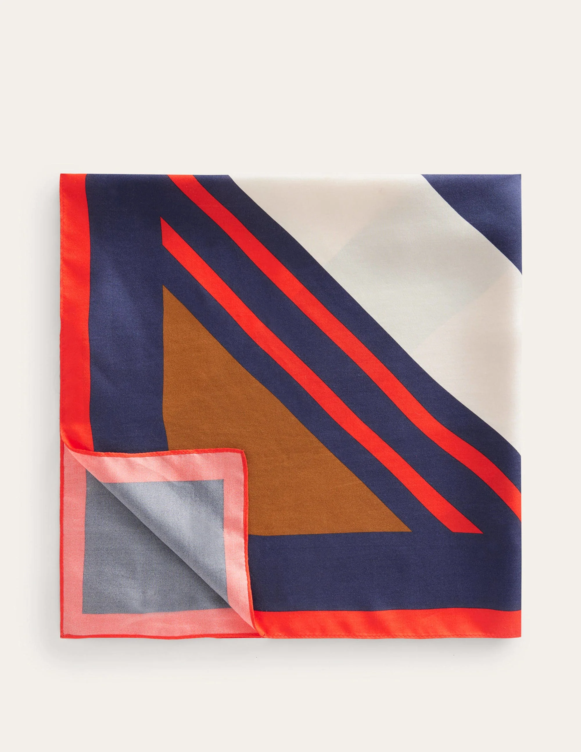 Elisabeth Quadratischer Seidenschal-Bunt Gestreift - Image 2