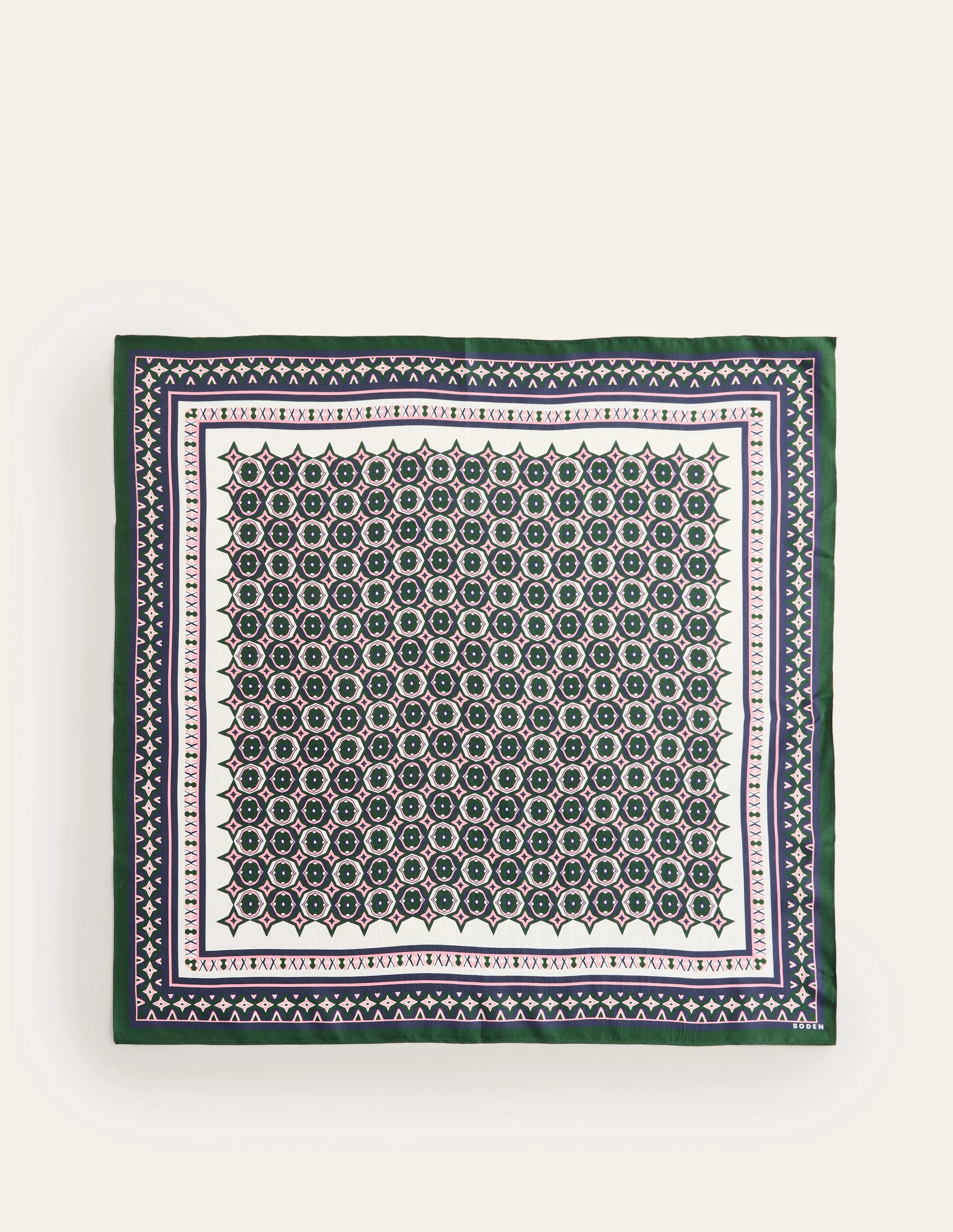 Elisabeth Quadratischer Seidenschal-Geometrisches Mosaikmuster - Image 4
