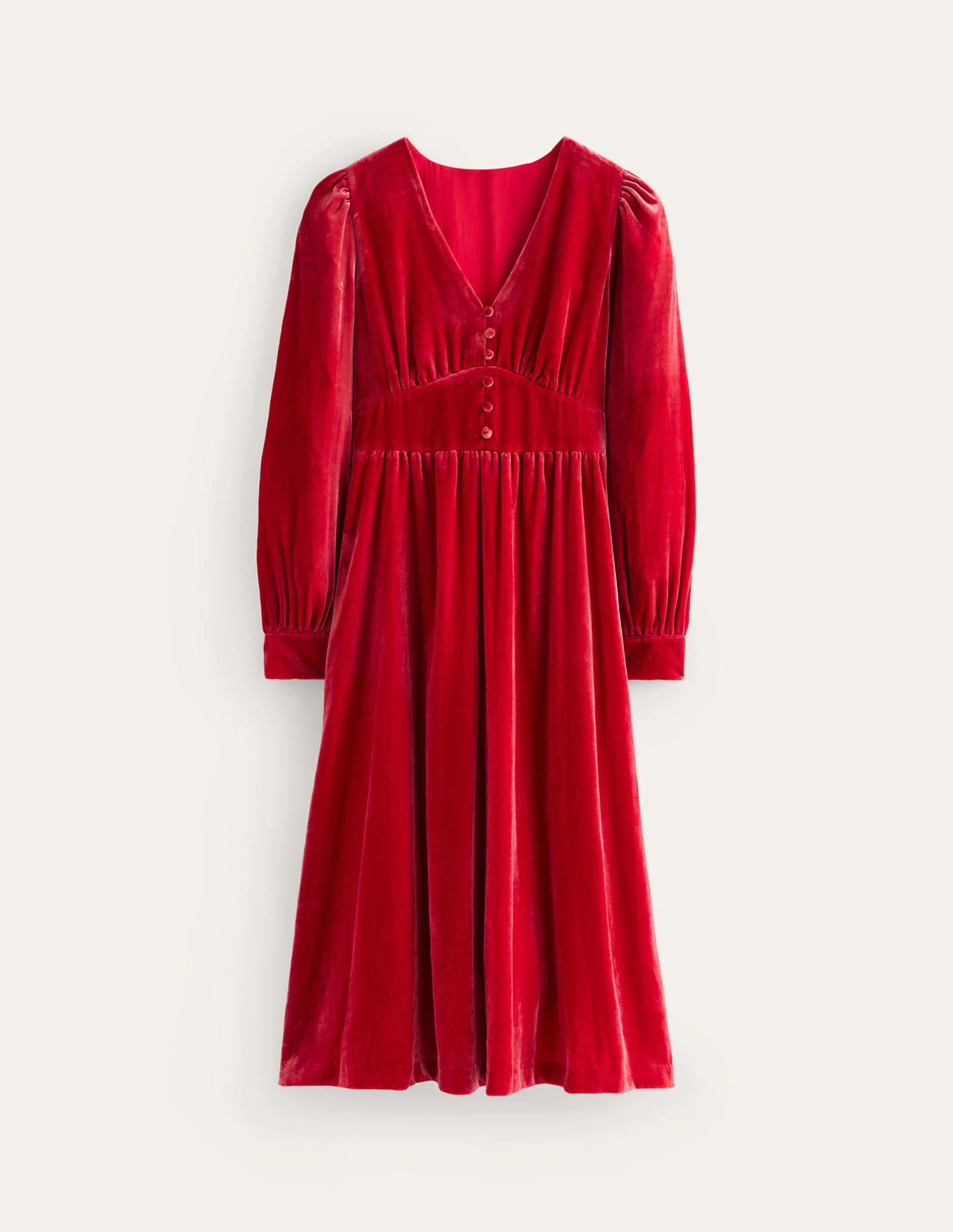Elise Edelstein-Midikleid aus Samt-Rot - Image 6