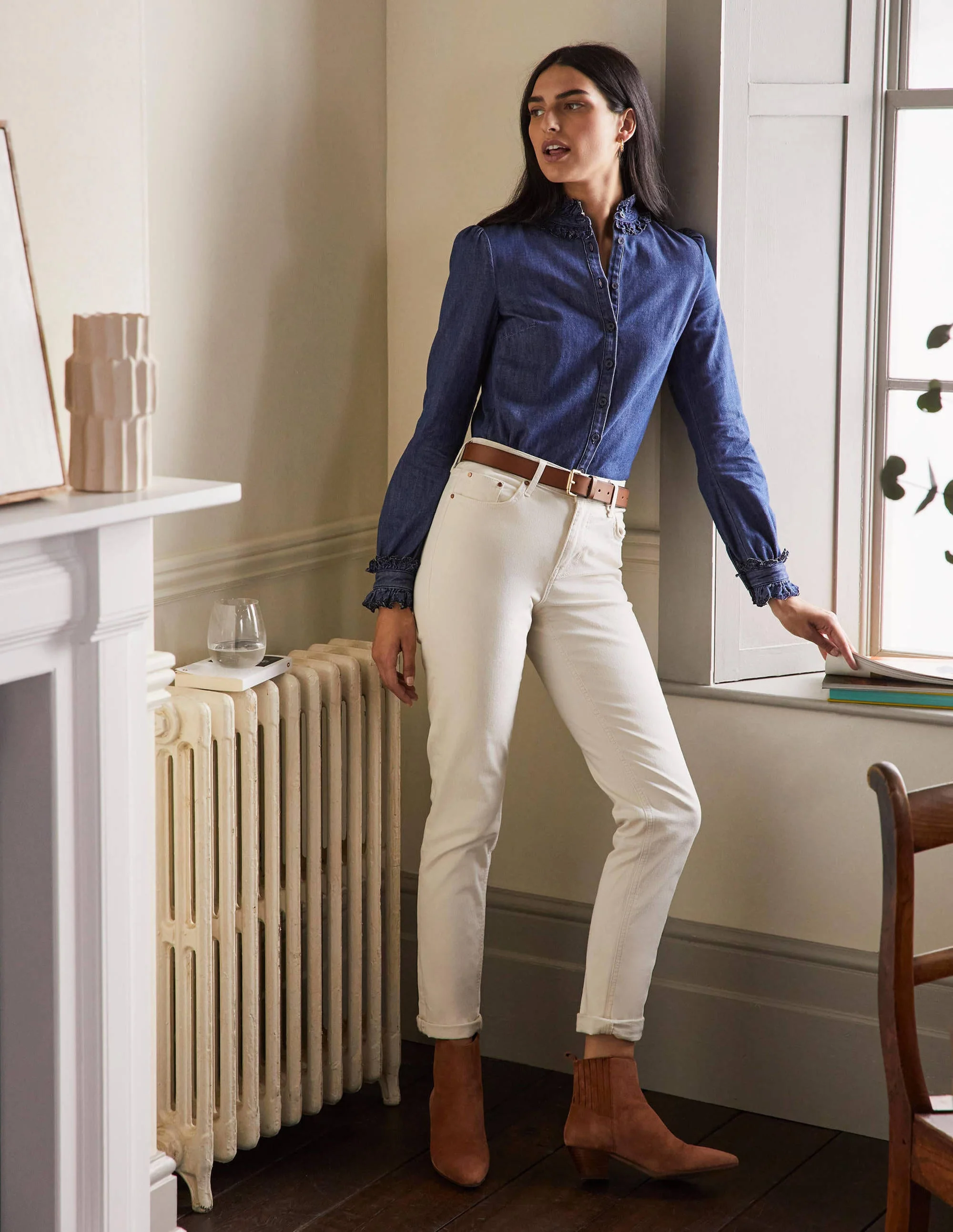 Eliza Hemd mit Lochstickerei-Mittleres Vintageblau, Denim - Image 4
