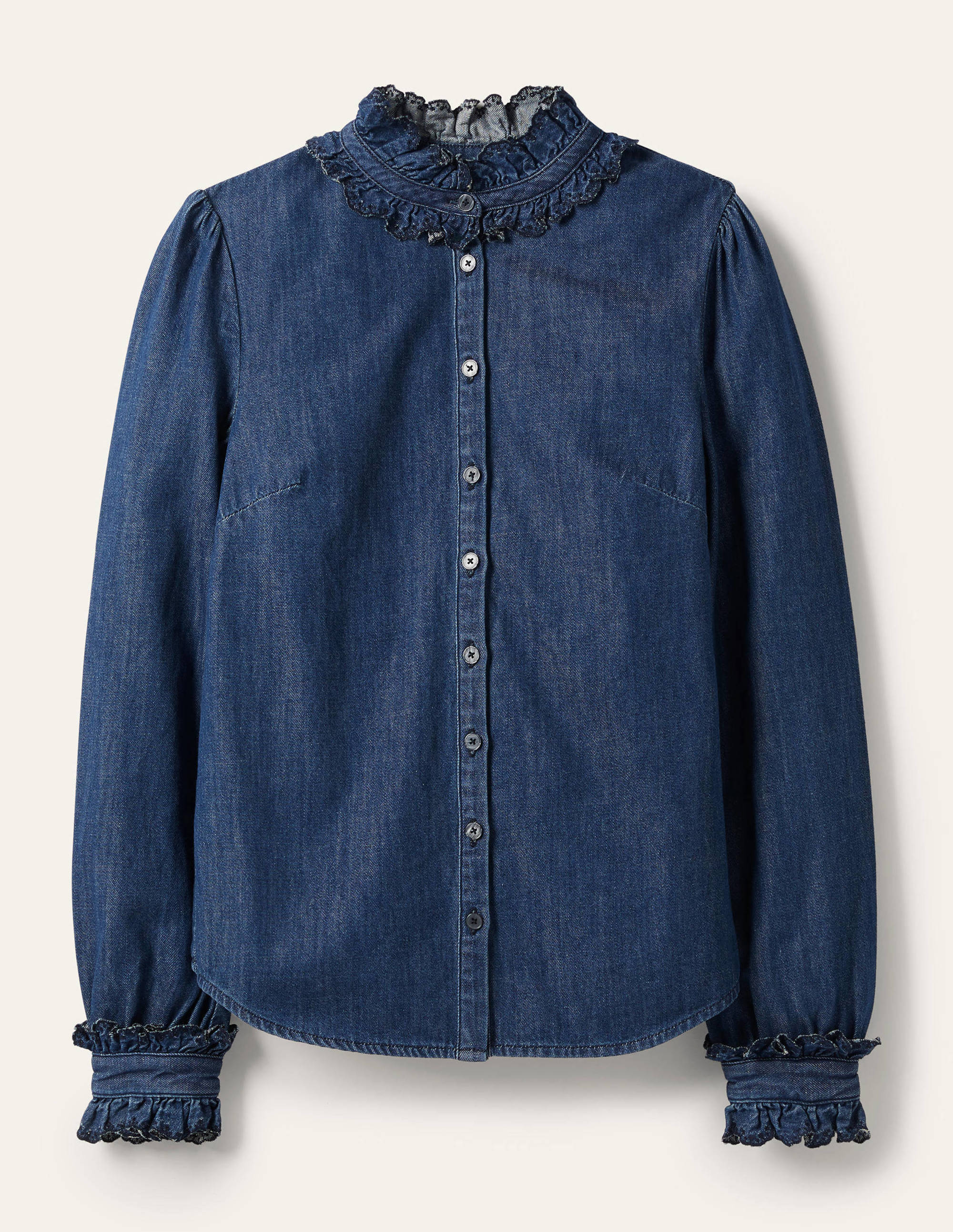 Eliza Hemd mit Lochstickerei-Mittleres Vintageblau, Denim - Image 6