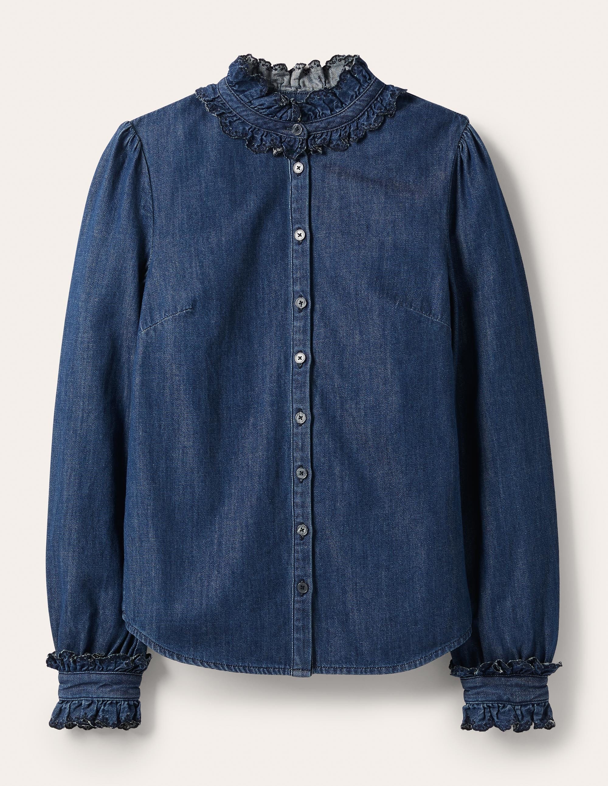 Eliza Hemd mit Lochstickerei-Mittleres Vintageblau, Denim - Image 8