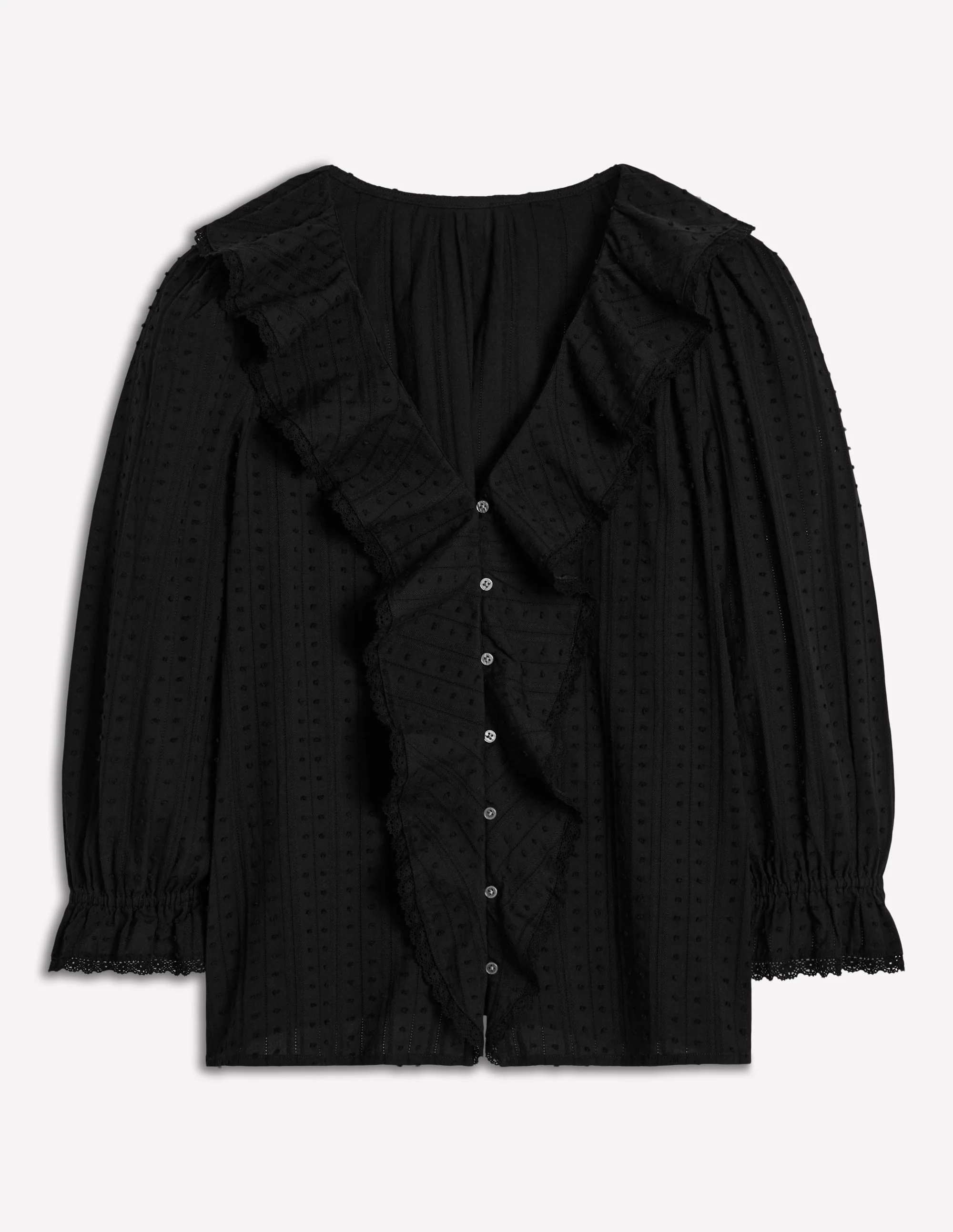Eliza Rüschenbluse mit V-Ausschnitt-Schwarz - Image 5