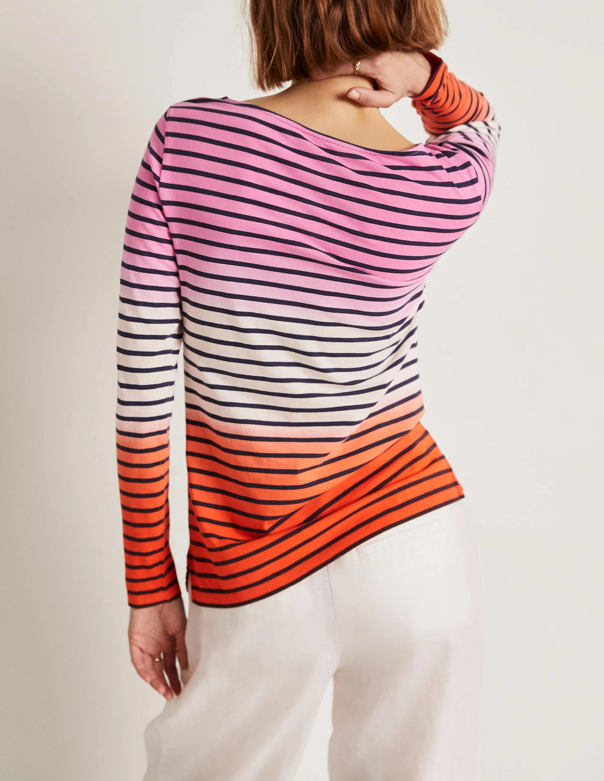 Ella Breton-Shirt mit langen Ärmeln-Bonbonrosa/Feuerwerkskörperrot, Schimmernd - Image 7