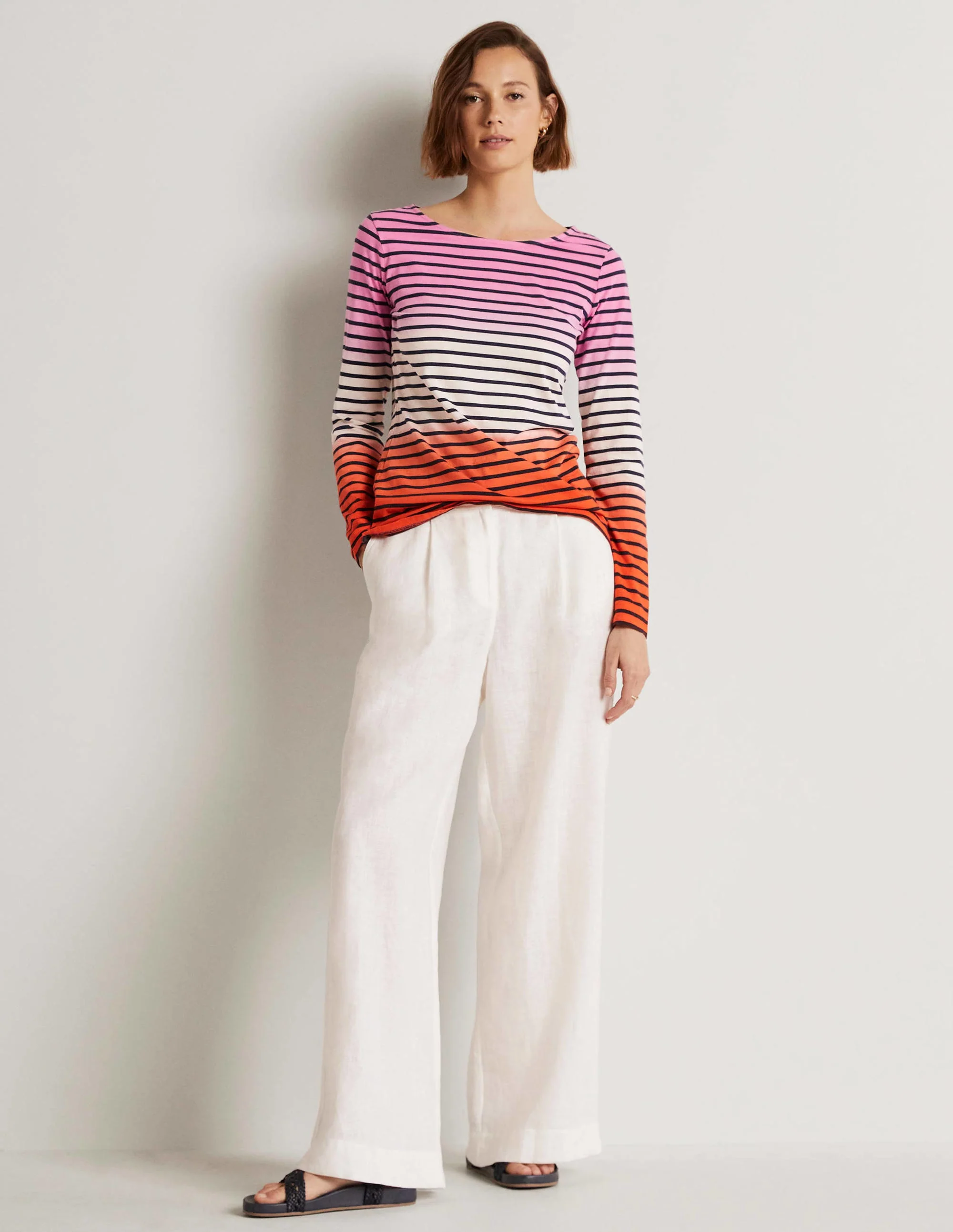 Ella Breton-Shirt mit langen Ärmeln-Bonbonrosa/Feuerwerkskörperrot, Schimmernd - Image 8