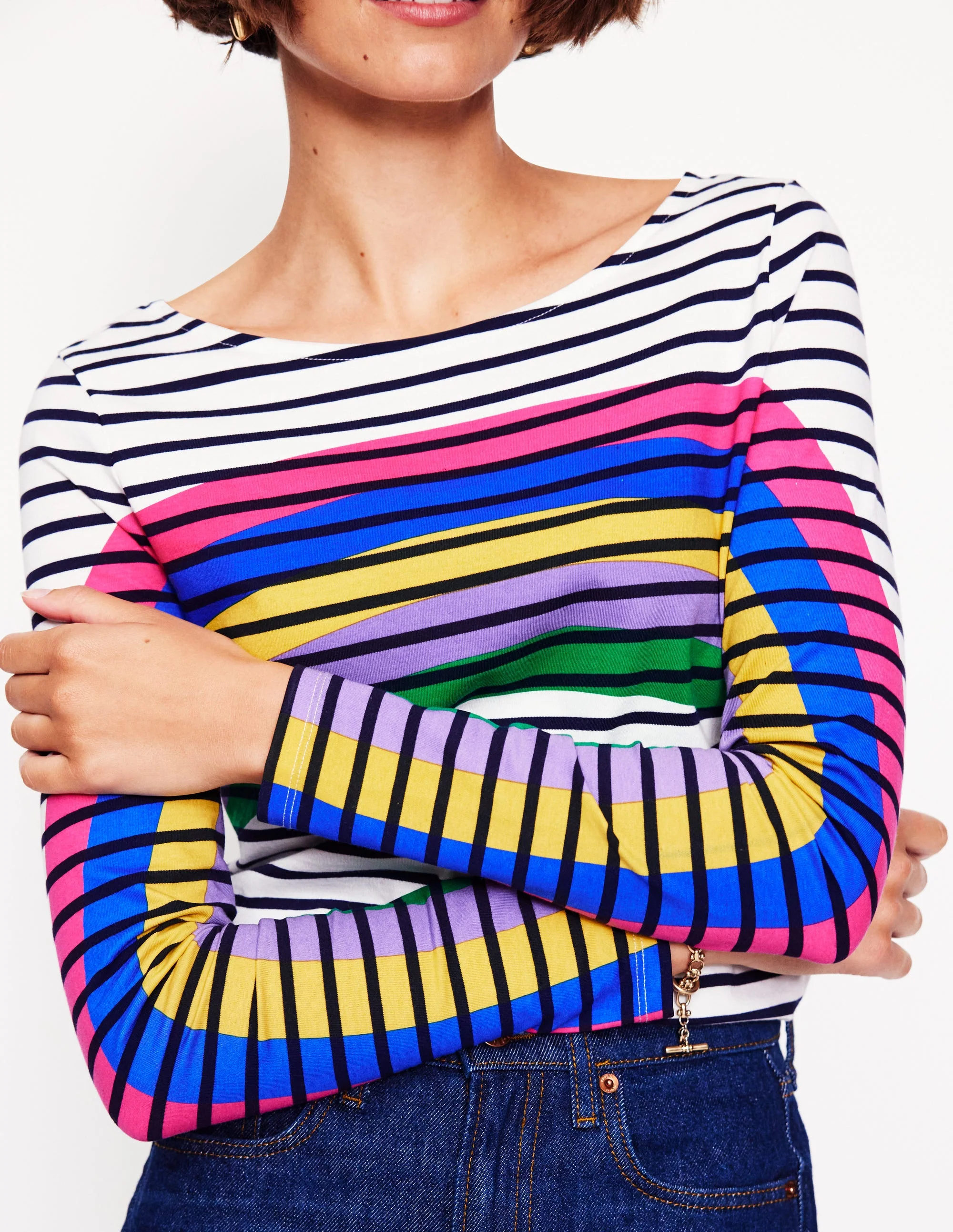 Ella Breton-Shirt mit langen Ärmeln-Bretonshirt mit Regenbogen - Image 2